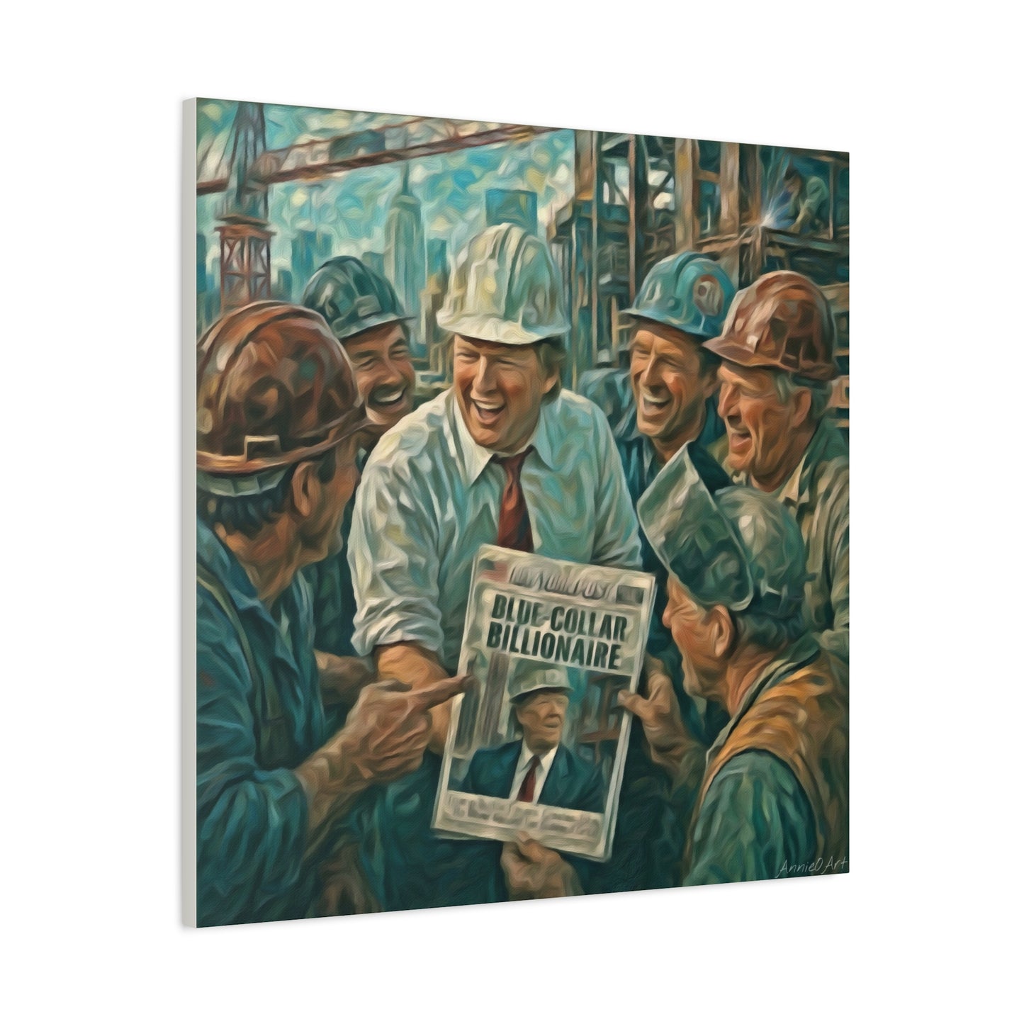 Trump Blue-Collar Billionaire Canvas Print — Vintage Labor Wall Art