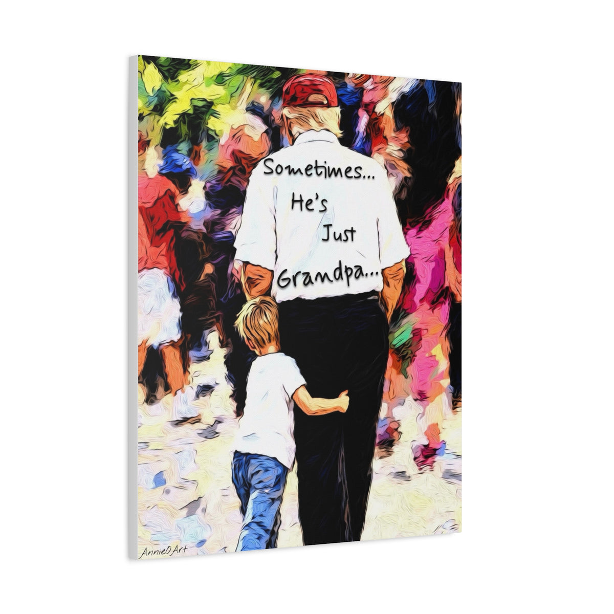 Sometimes… He's Just Grandpa —Trump Heartwarming Stretched Canvas Wall Art