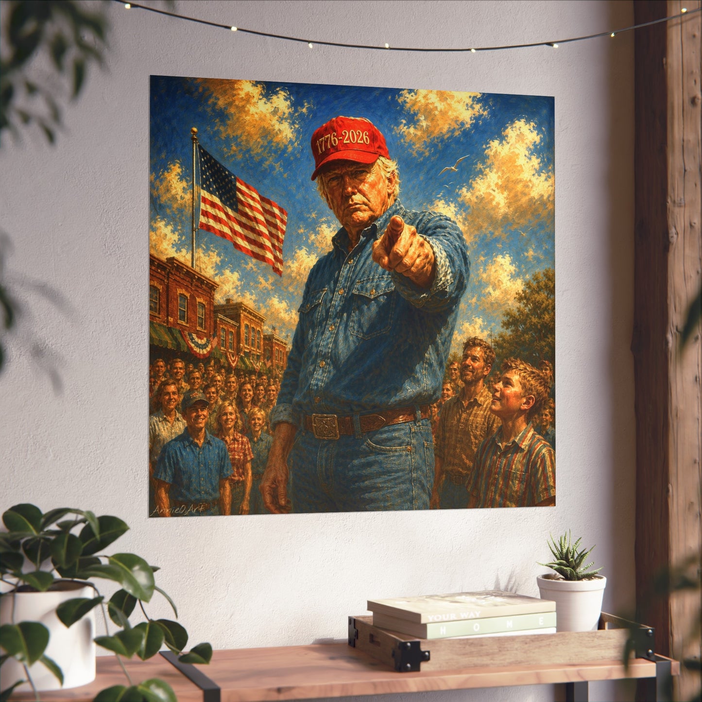 Trump Fine Art Poster — Patriotic '1776-2026' Uncle Sam Style Print