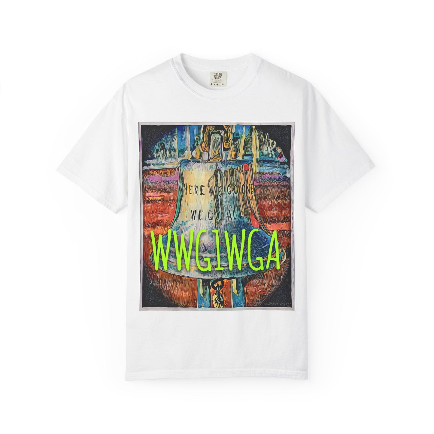 T-Shirt — 'WWG1WGA' Graphic Tee with Bold Neon Slogan