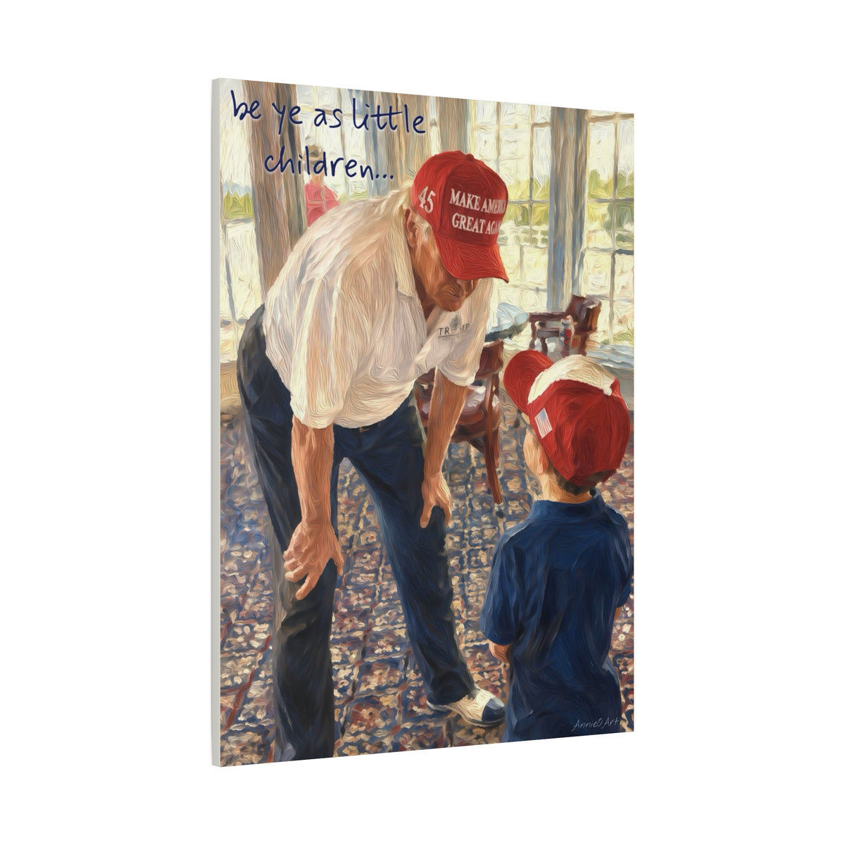 Trump Matte Canvas Wall Art - 'Be Ye as Little Children'