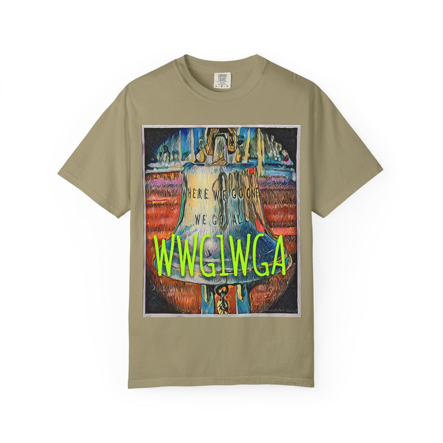 T-Shirt — 'WWG1WGA' Graphic Tee with Bold Neon Slogan