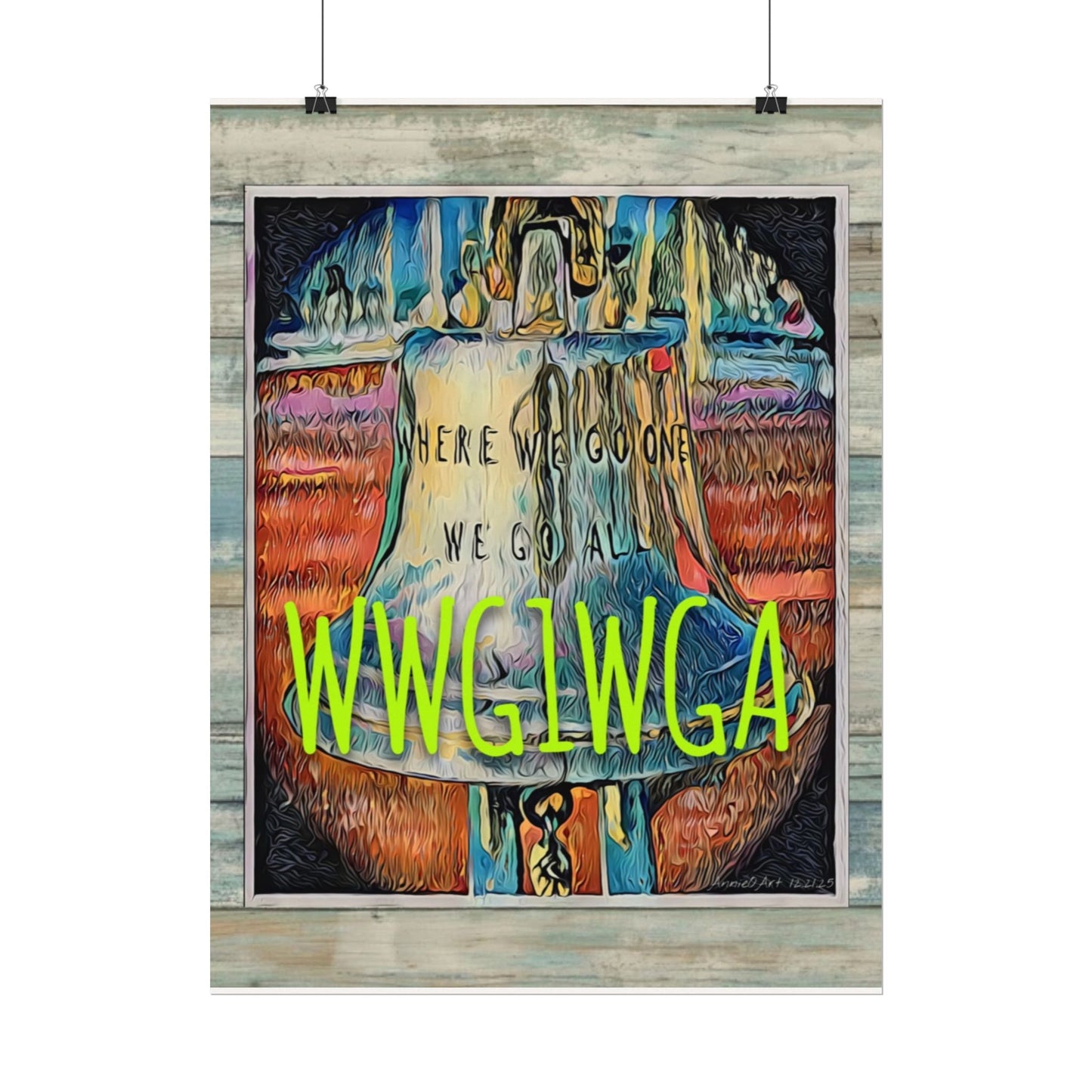WWG1WGA Matte Poster — Textured Watercolor Trumplican MAGA Art