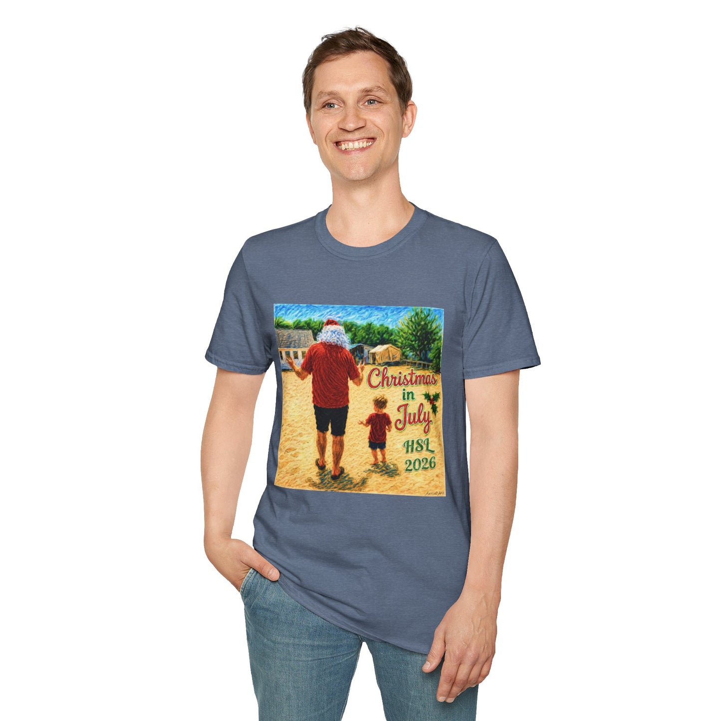 T-Shirt — Christmas in July Santa Beach Graphic Tee