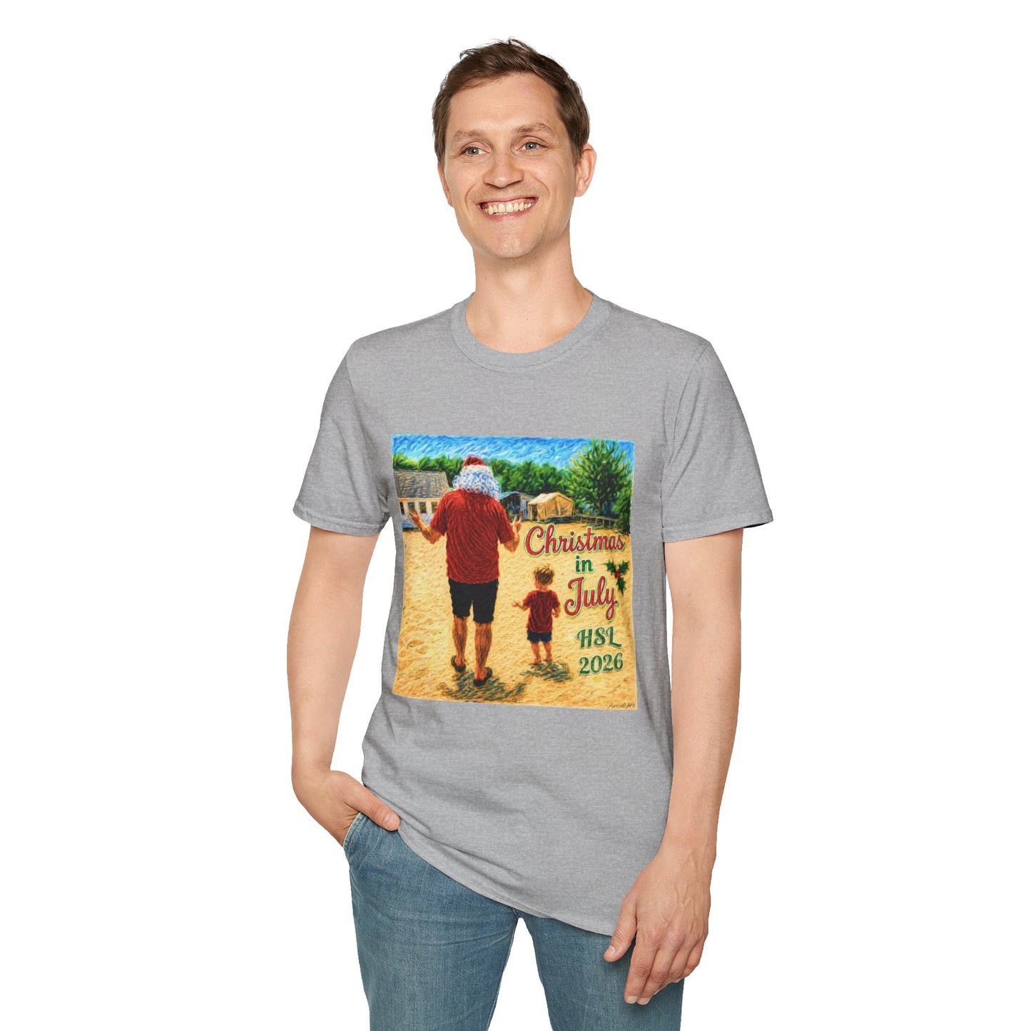 T-Shirt — Christmas in July Santa Beach Graphic Tee