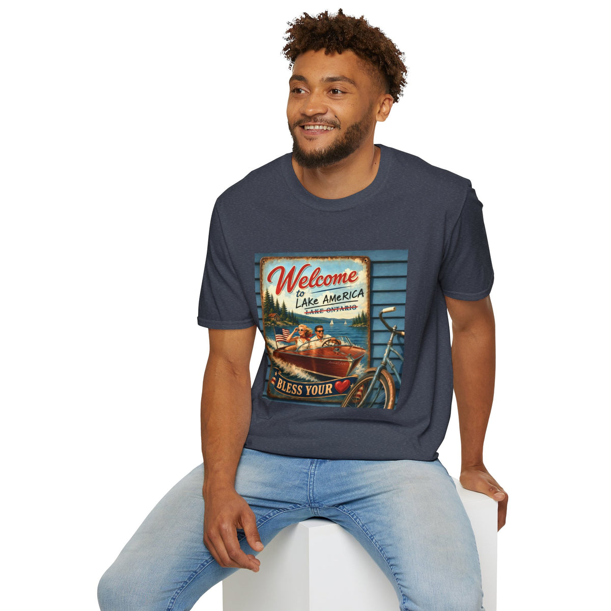 Lake America Welcome T-Shirt — Vintage Lake America Boating Vacation Tee