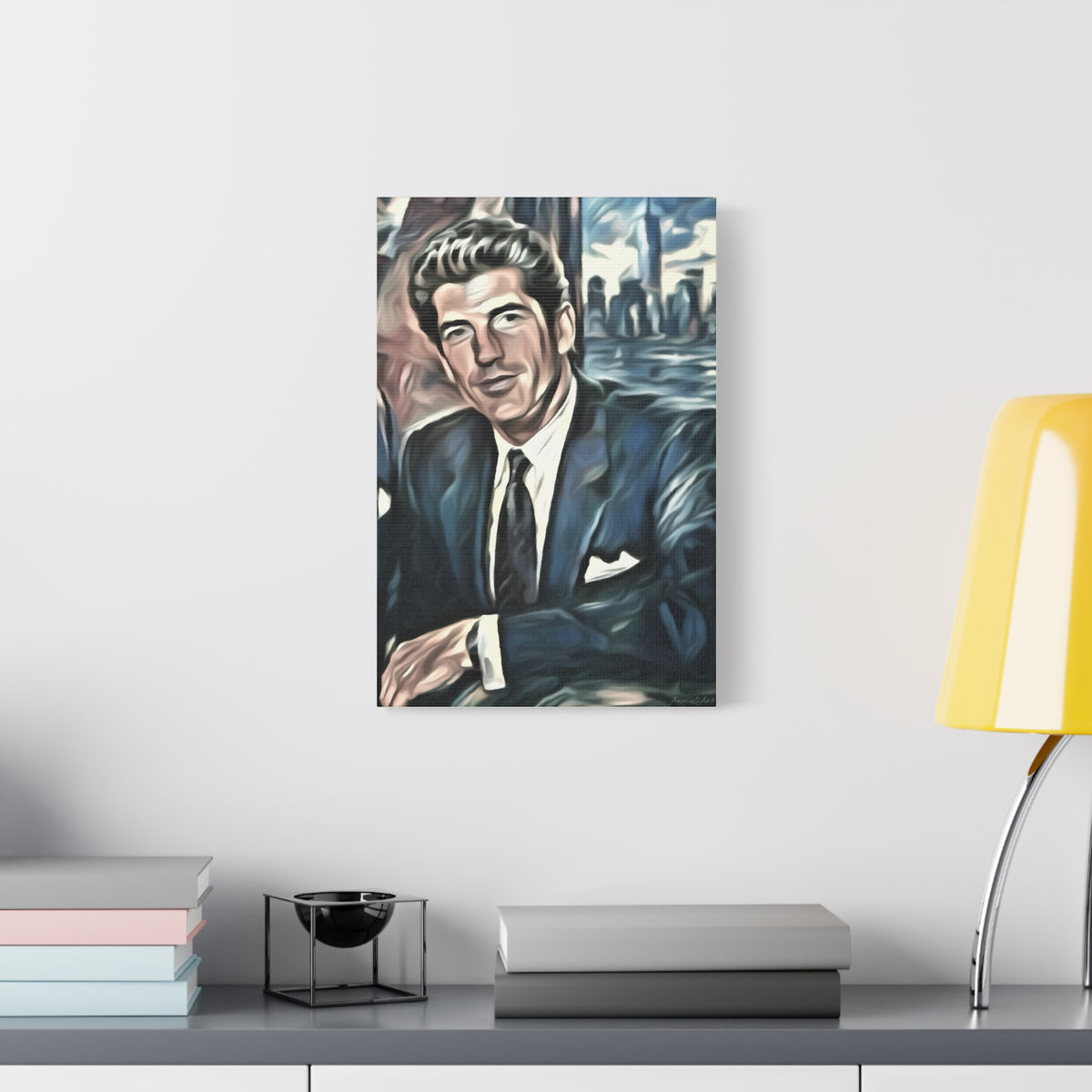 JFK Jr. Vintage Portrait Matte Canvas Wall Art