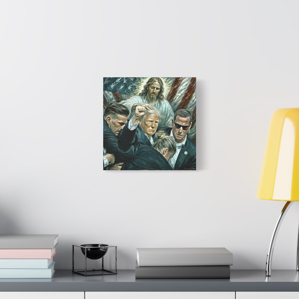 Trump With Jesus—Matte Canvas Art
