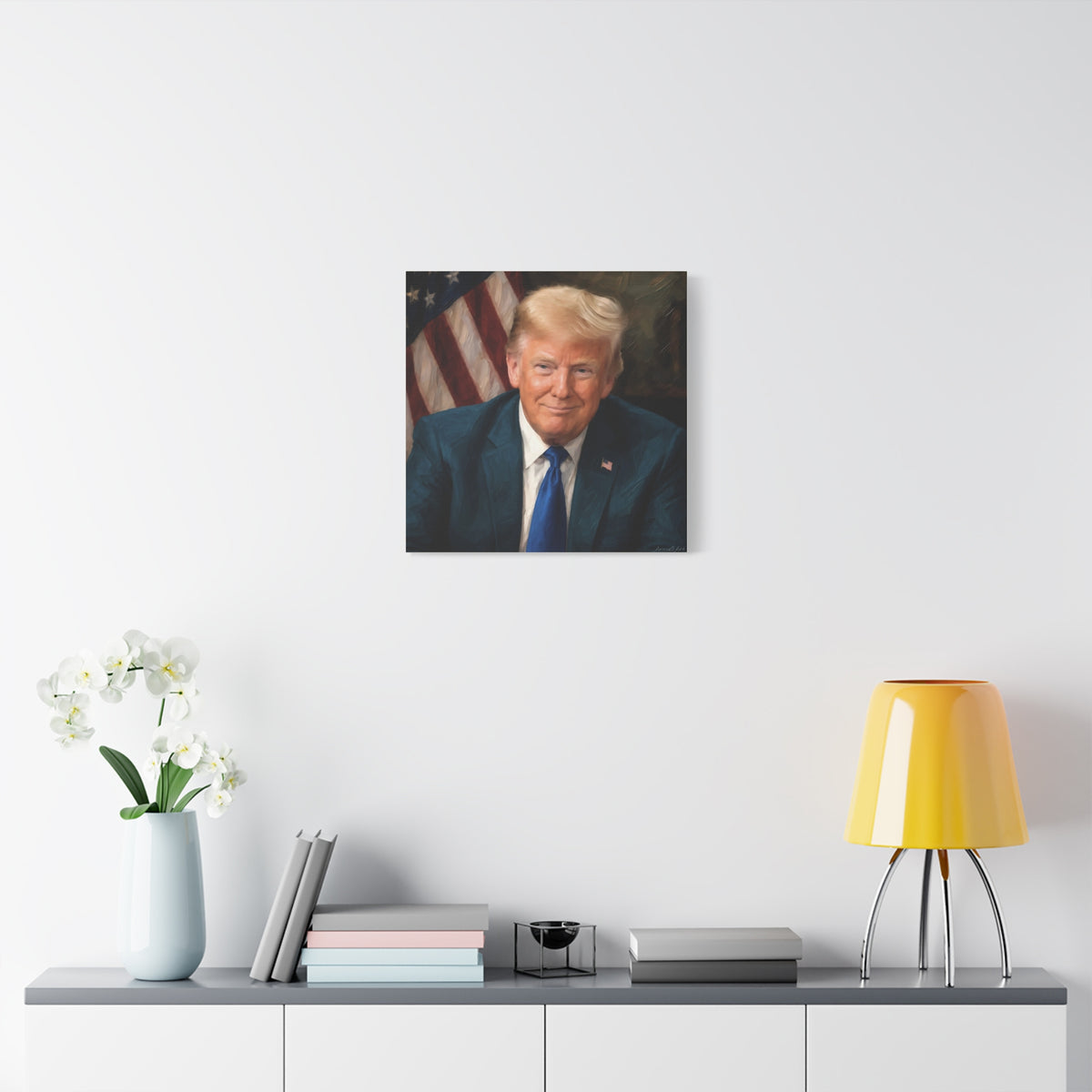 Trump Patriotic Portrait Matte Canvas (Stretched)