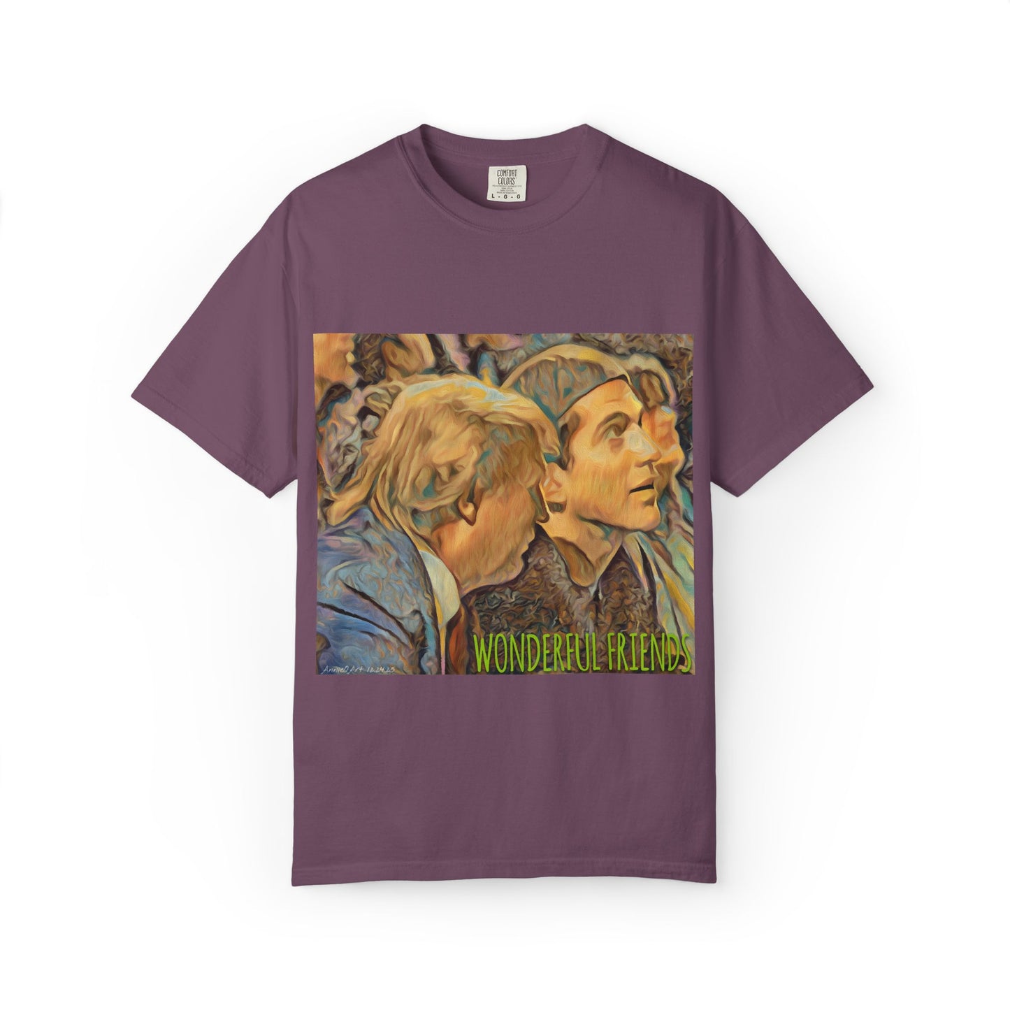 Vintage JFK, Jr & DJT Art T-Shirt – “Wonderful Friends” Graphic Tee