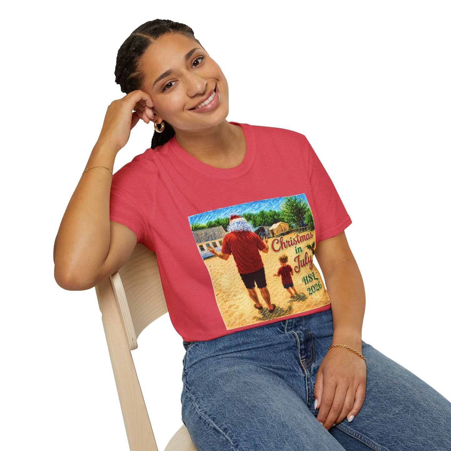 T-Shirt — Christmas in July Santa Beach Graphic Tee