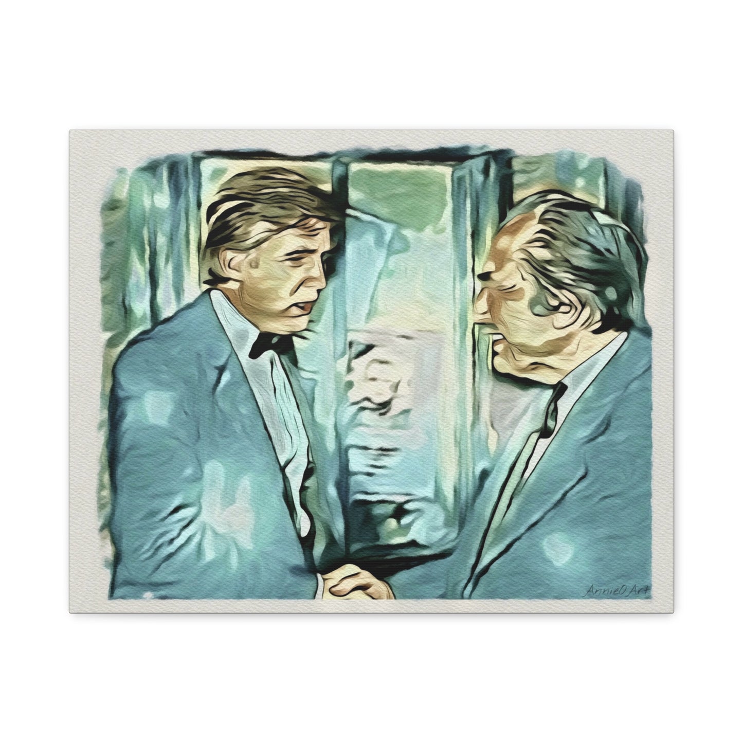 Vintage Trump & his Dad Portrait Canvas Print