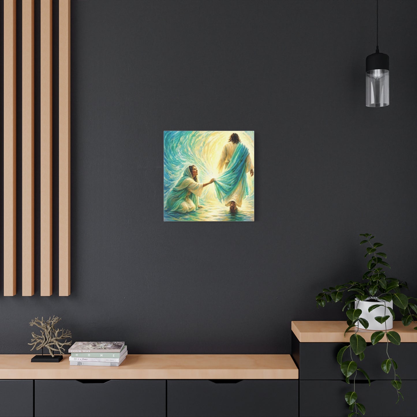 Jesus and the Woman Touching His Cloak - Inspirational Matte Canvas Wall Art