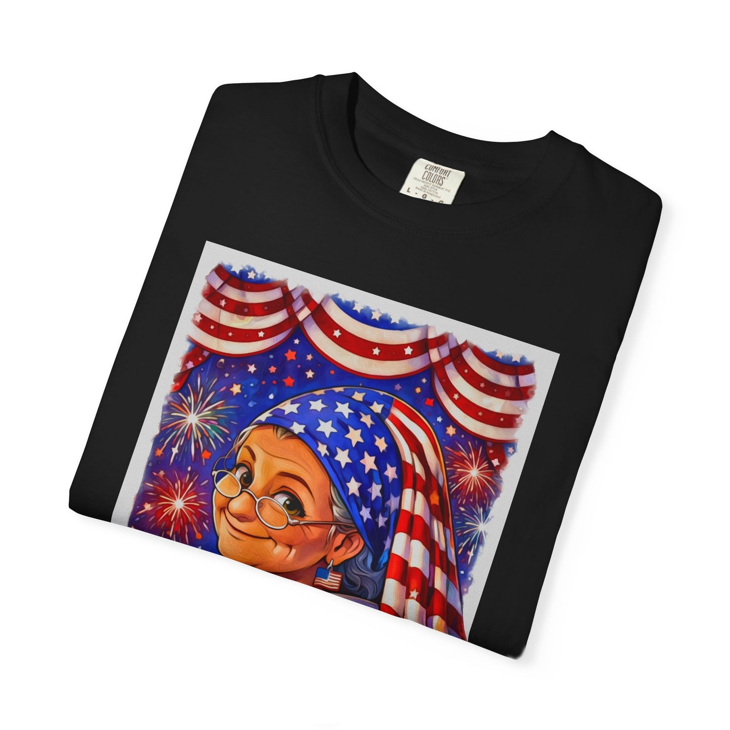 Grandmas Patriotic Original Gansta “OG Grannie” T-Shirt — American Flag Grandma w baby Pepe Graphic Tee