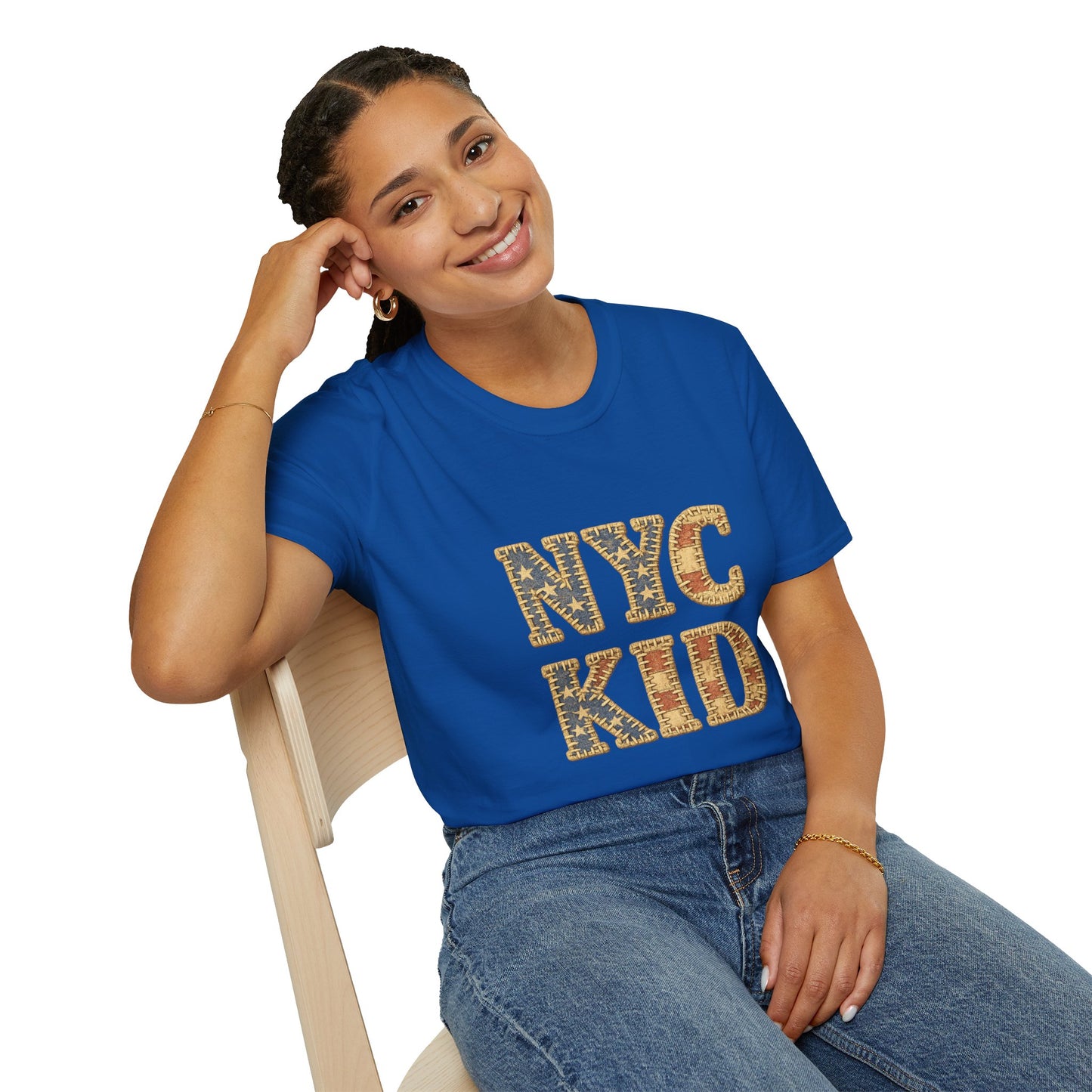 NYC Kid T-Shirt — New York City Vintage Flag Quilt-look Tee