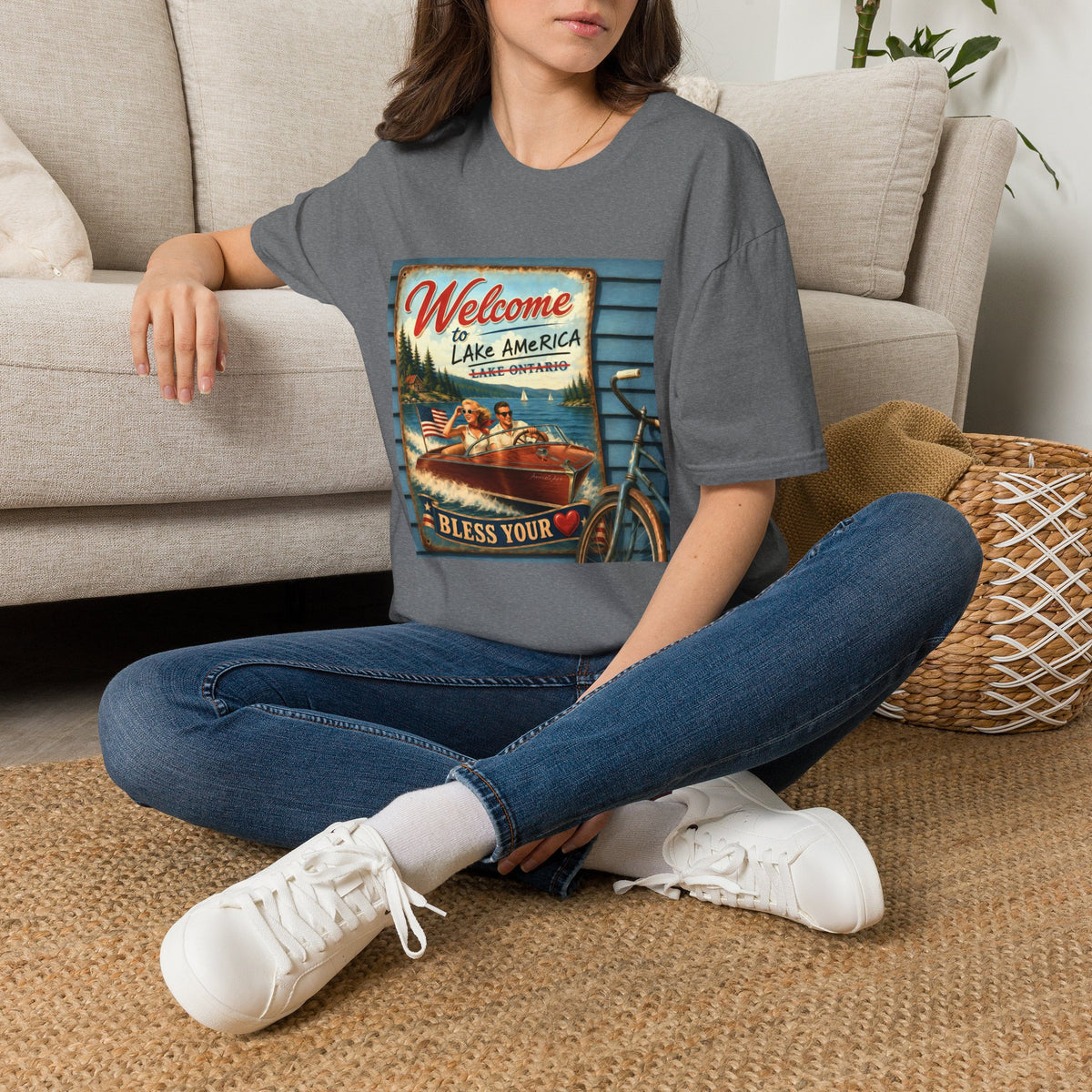 Lake America Welcome T-Shirt — Vintage Lake America Boating Vacation Tee