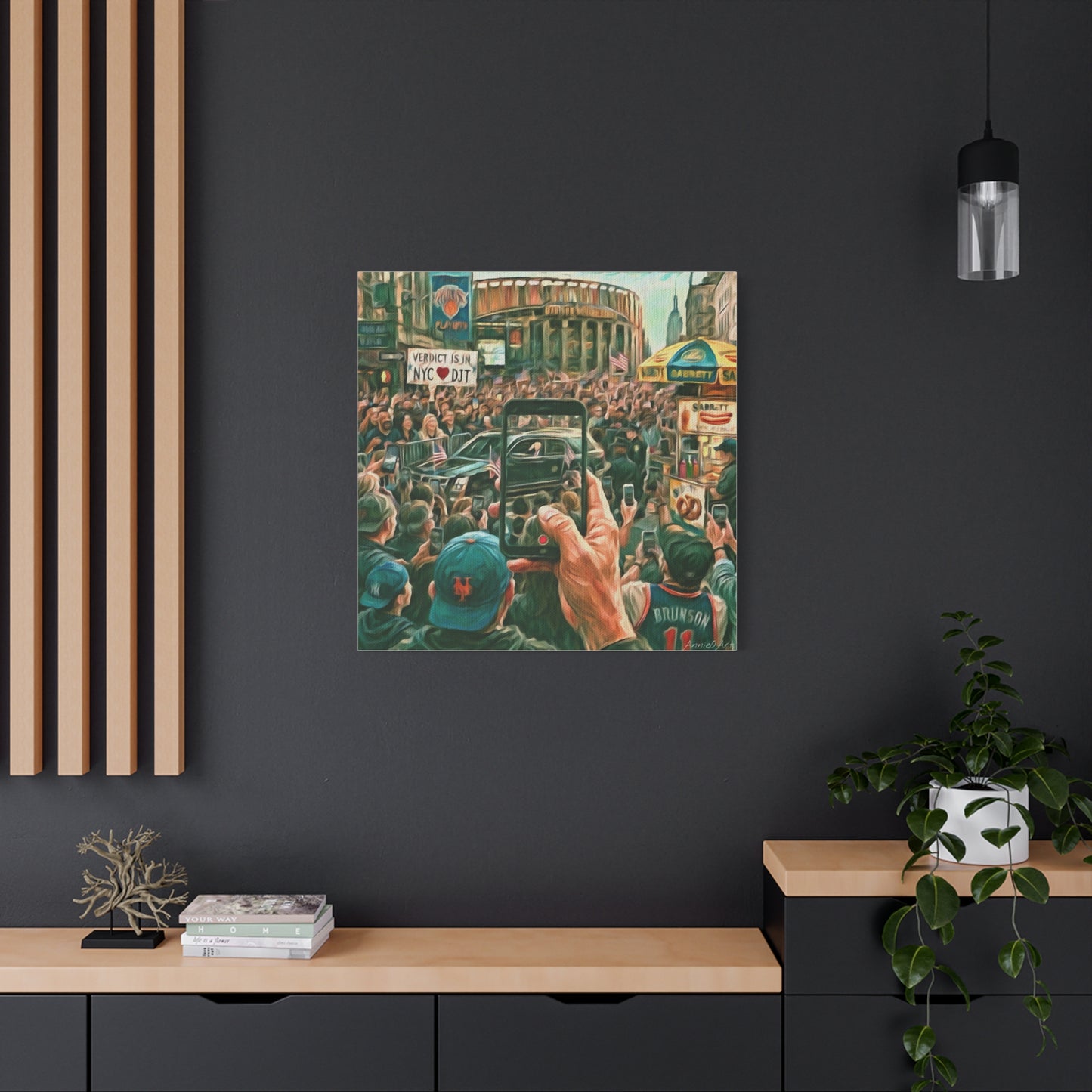Trump Cheered At The Garden— Canvas Art - NYC Crowd Cheering with Phone Recording (Stretched 1.25")