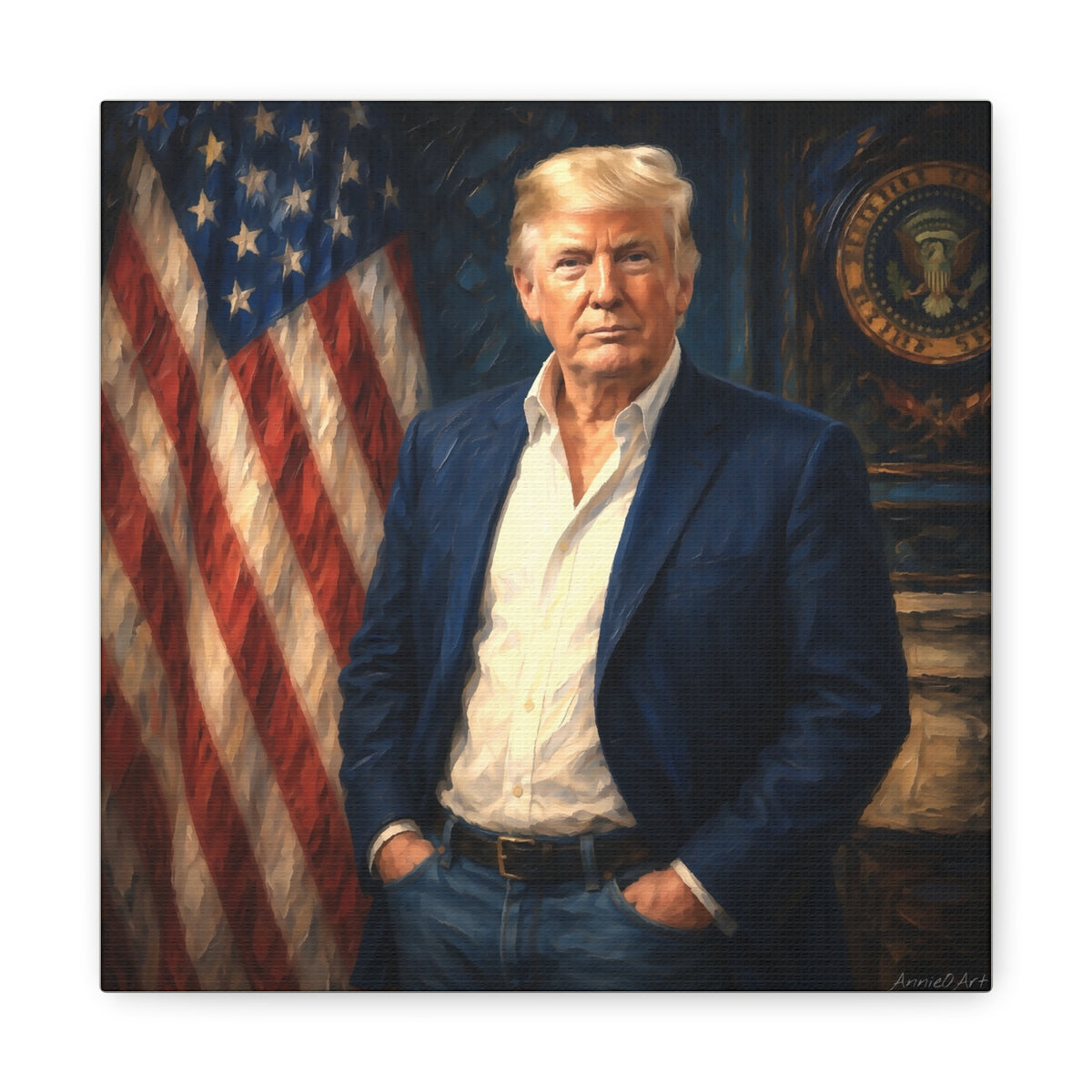Trump Patriotic Portrait Canvas