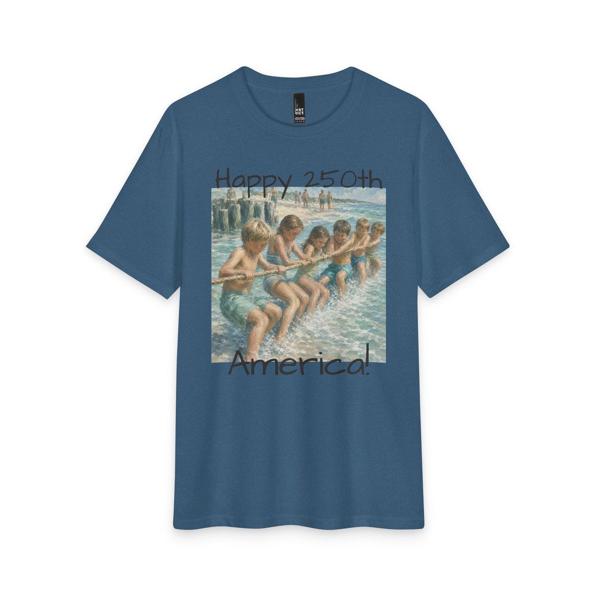Vintage Americana Distressed Tee – "Happy 250th America!" Honeysuckle Lodge Souvenir T-Shirt