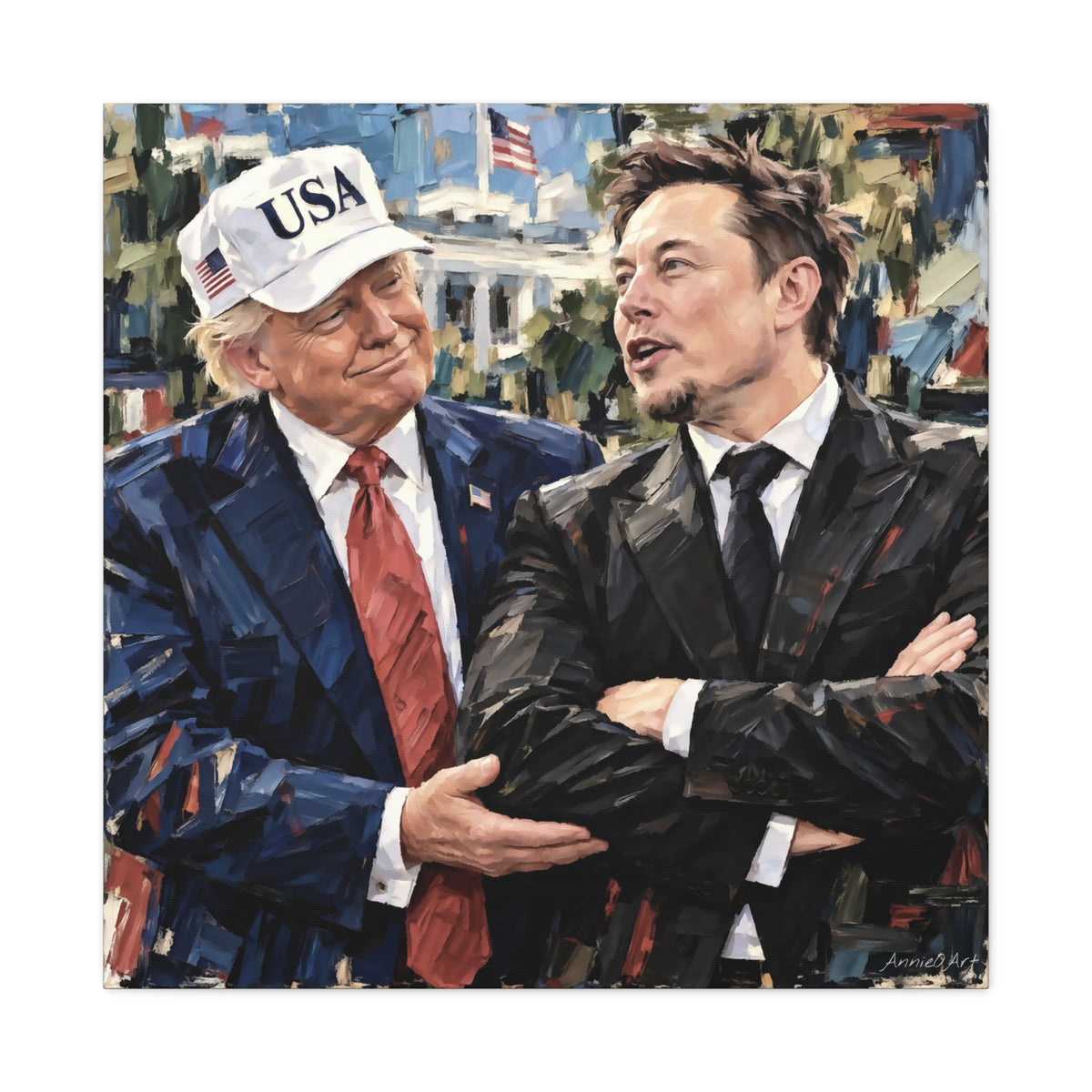 President Trump & Elon Musk Portrait Canvas