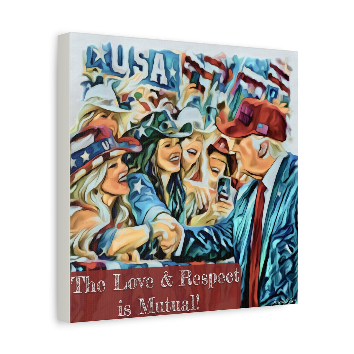 Trump Patriotic Crowd Canvas – "The Love & Respect is Mutual"