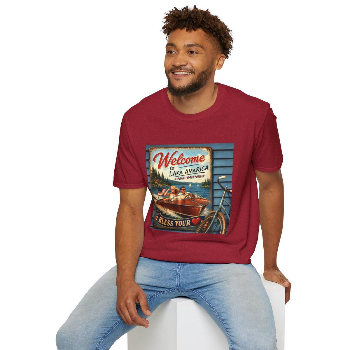 Lake America Welcome T-Shirt — Vintage Lake America Boating Vacation Tee