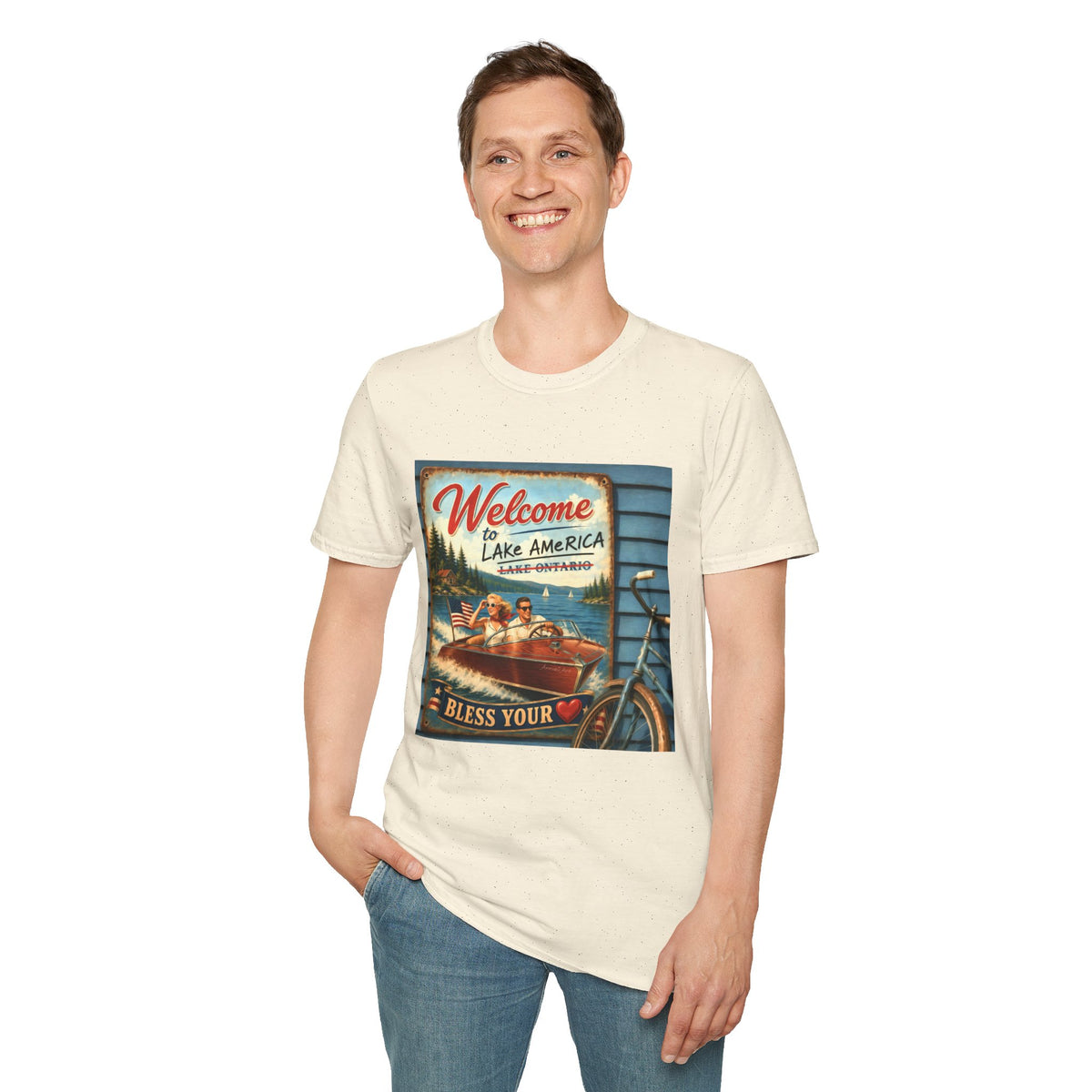 Lake America Welcome T-Shirt — Vintage Lake America Boating Vacation Tee