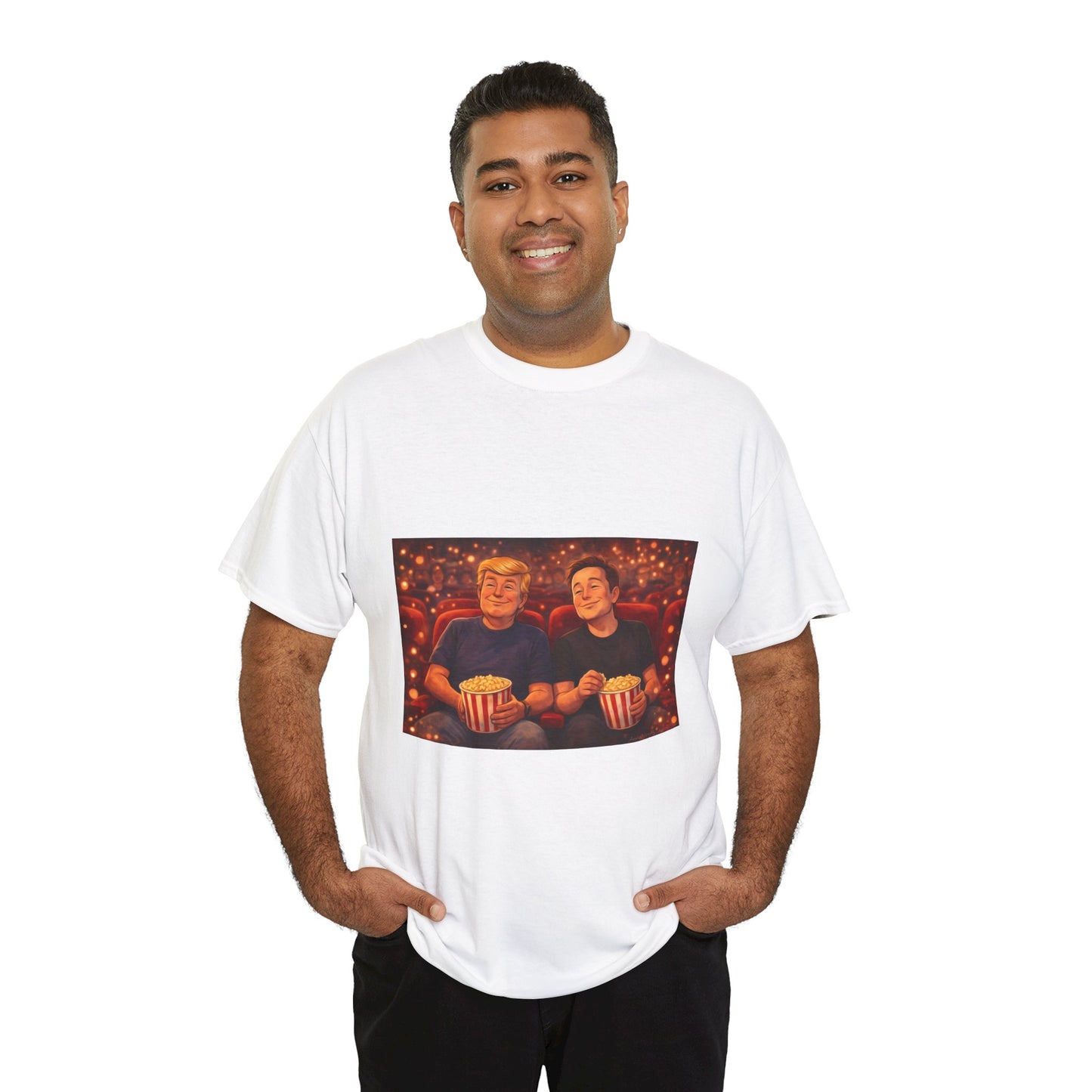 Movie Night Popcorn Tee — Cozy Couples Film Night T-Shirt