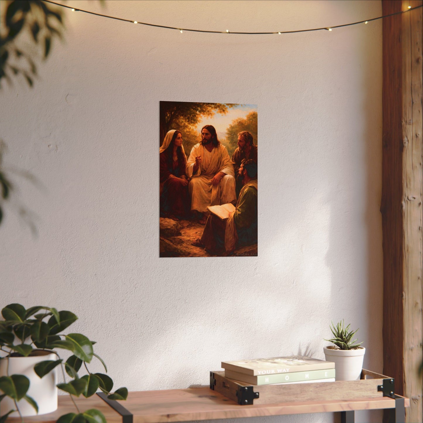 Jesus Watercolor Matte Poster — Jesus Teaching Scene