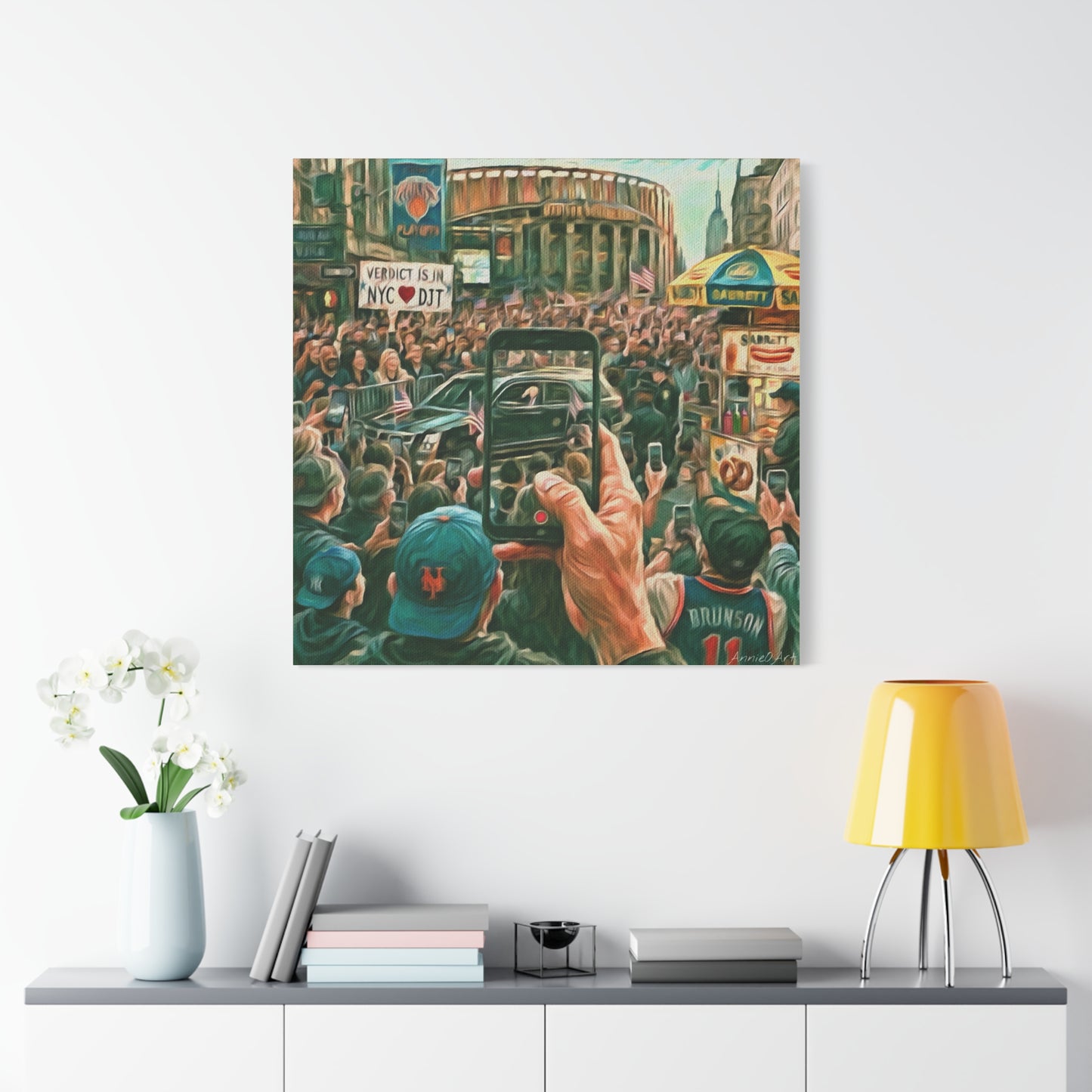 Trump Cheered At The Garden— Canvas Art - NYC Crowd Cheering with Phone Recording (Stretched 1.25")