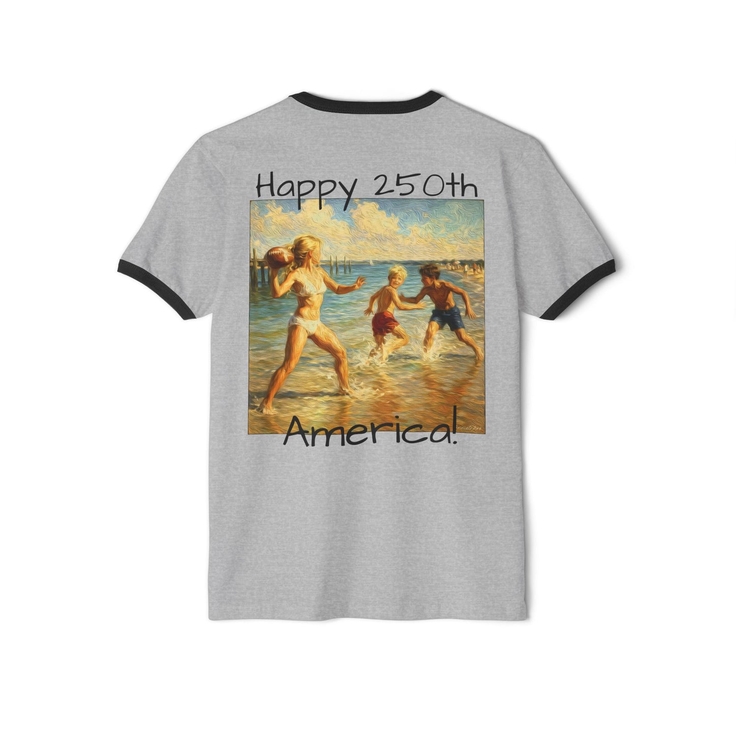 ‘Hold Your Form’ -250th America Vintage Beach Ringer Font & Back Design T-Shirt