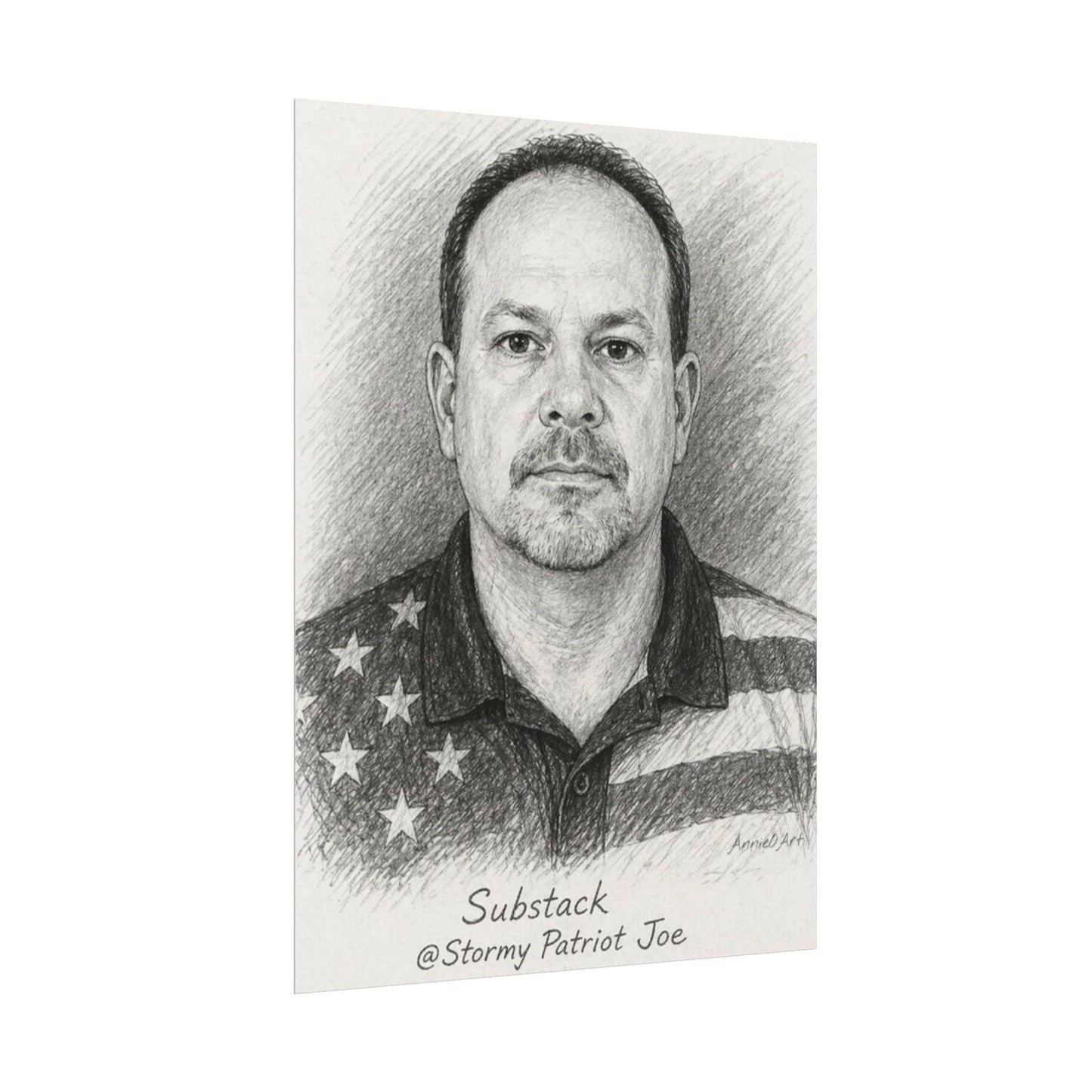 Absolute Storm—Stormy Joe—Matte Watercolor Portrait Poster