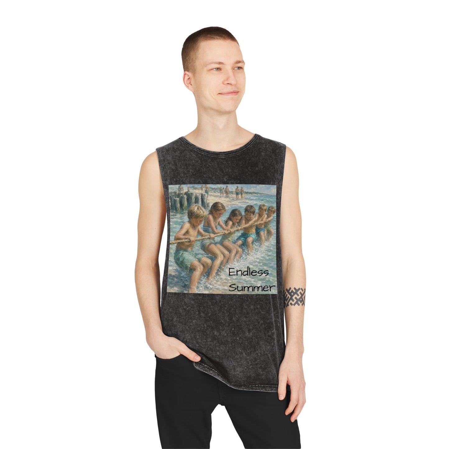 HSL Vintage Beach Tank Top — "I Hear You Call To Me" Stonewash Sleeveless Tee