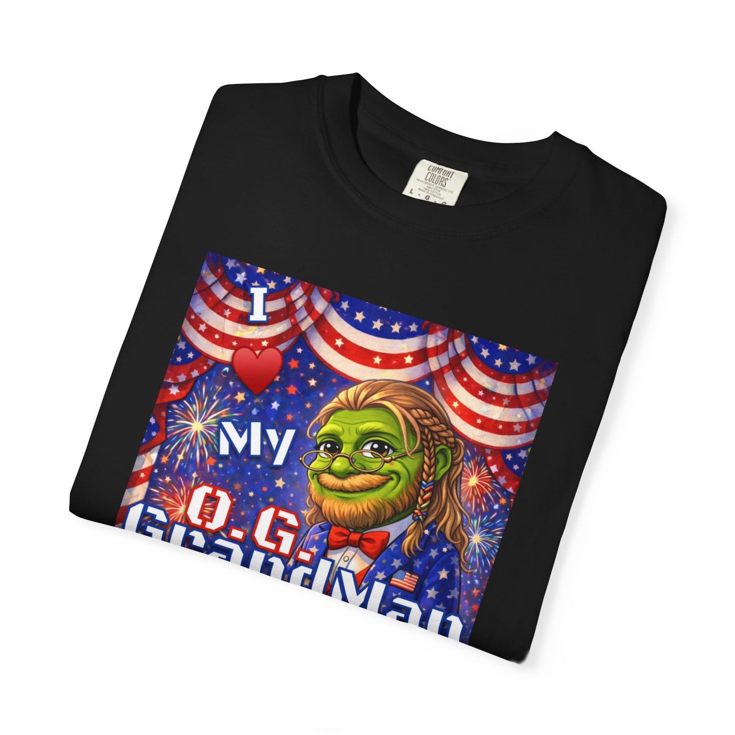Grandpa/GrandMan Keyboard Warriors— "I ♥️ My O.G. GrandMan" Patriotic Pepe Graphic (WWG1WGA)