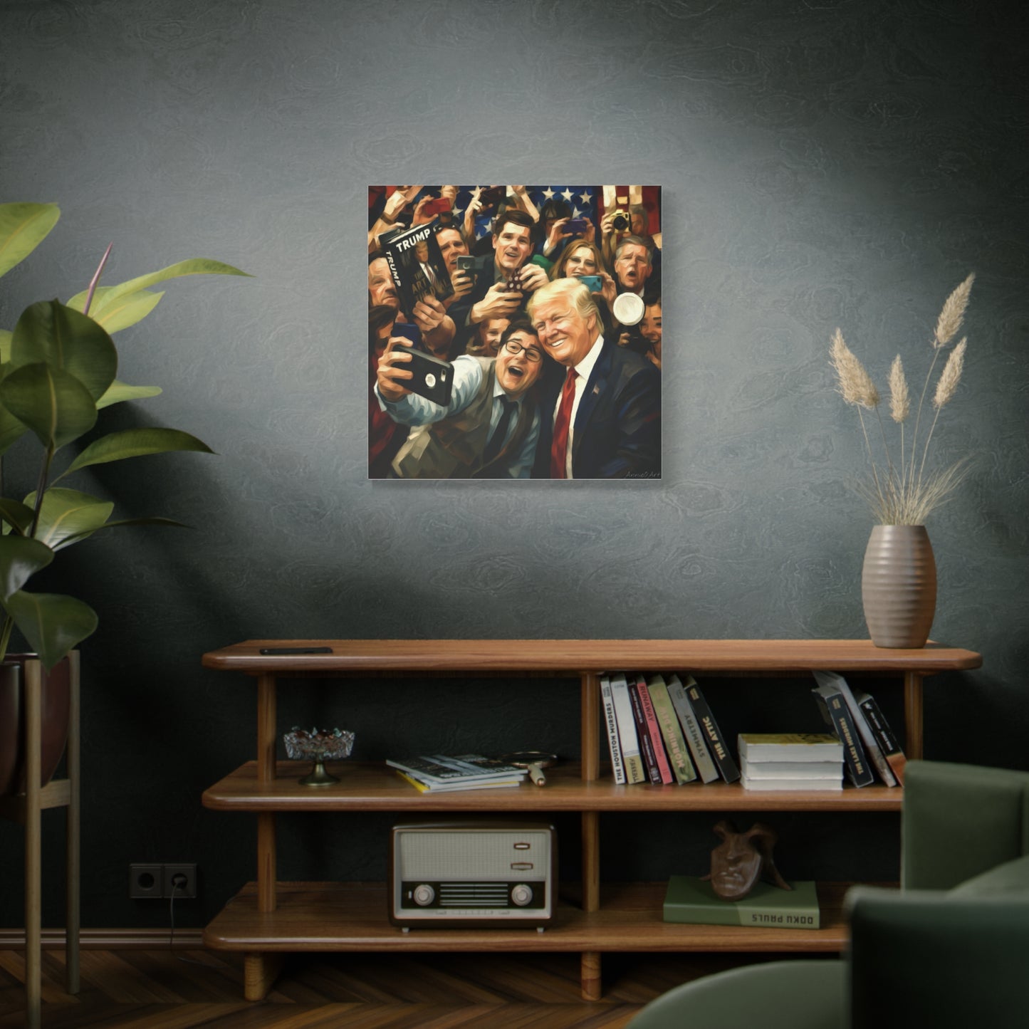 Trump Patriotic Crowd Selfie Canvas - Stretched Matte Wall Art