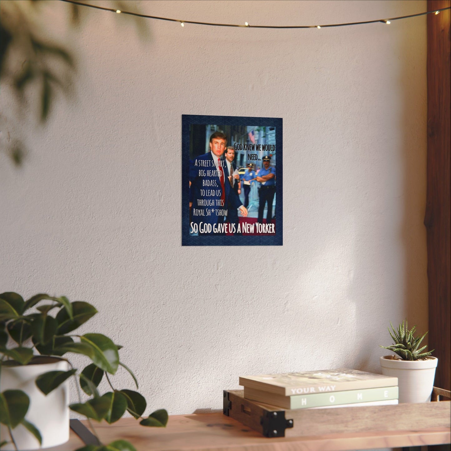 Poster—Matte  — "So God Gave Us a New Yorker" Texted Watercolor Wall Art