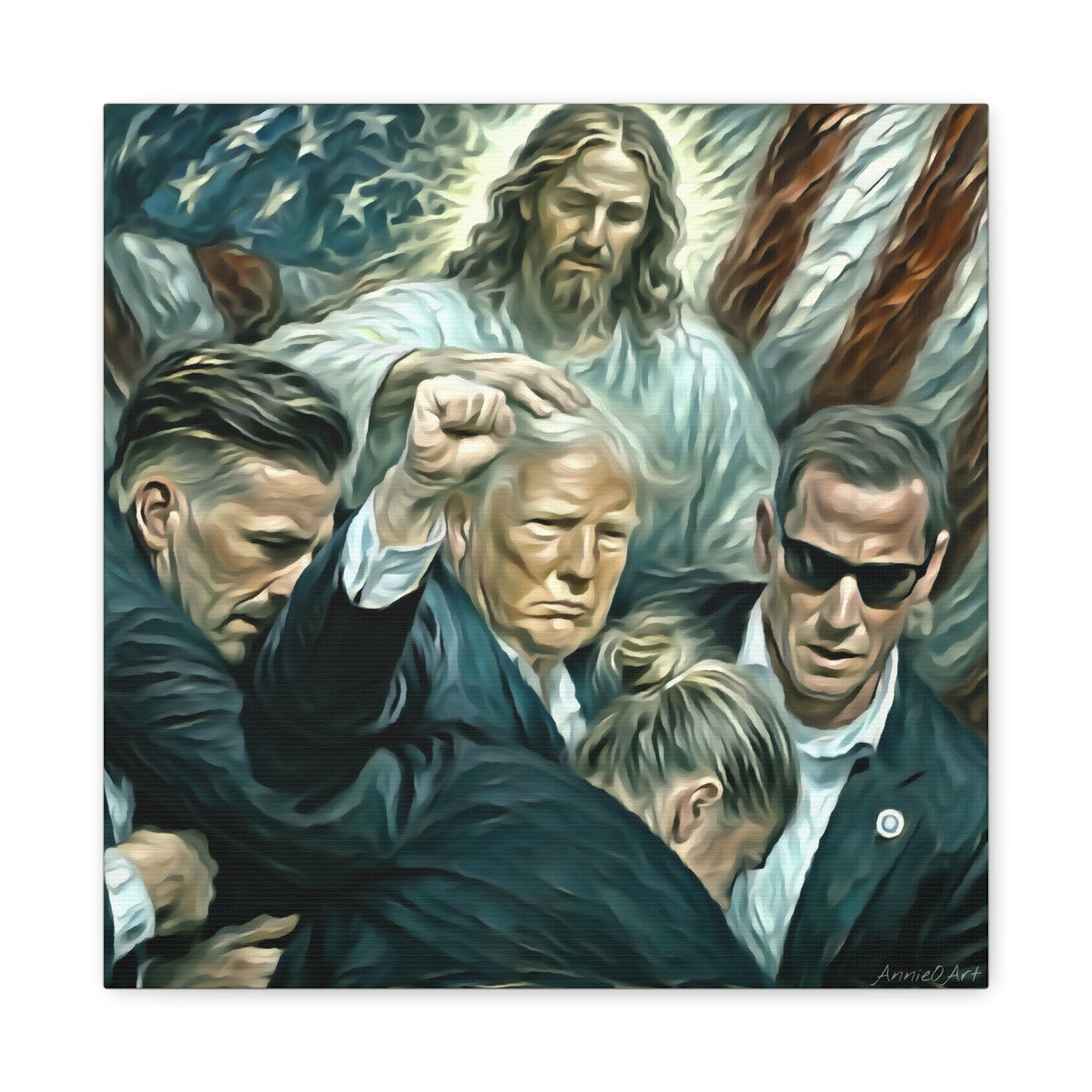Trump With Jesus—Matte Canvas Art