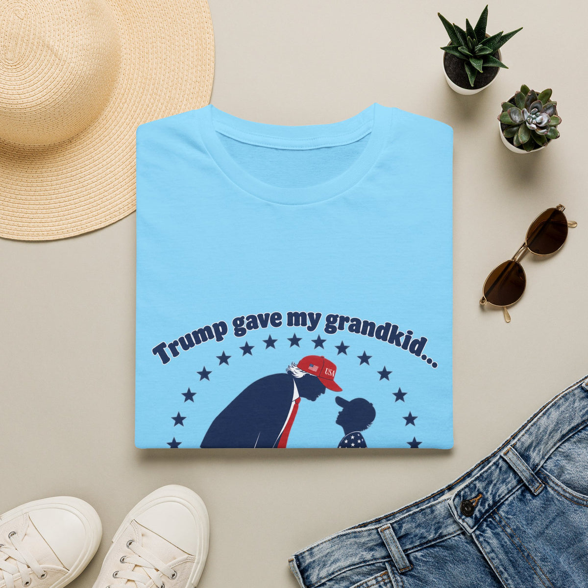 Trump Gave My Grandkid A THOUSAND Bucks! T-Shirt — Patriotic Grandpa/Grandma Tee