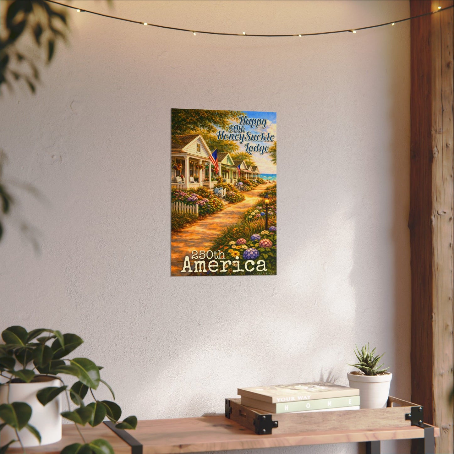 “Honeysuckle Lodge” 50th —Beach Bungalow Matte Art Print
