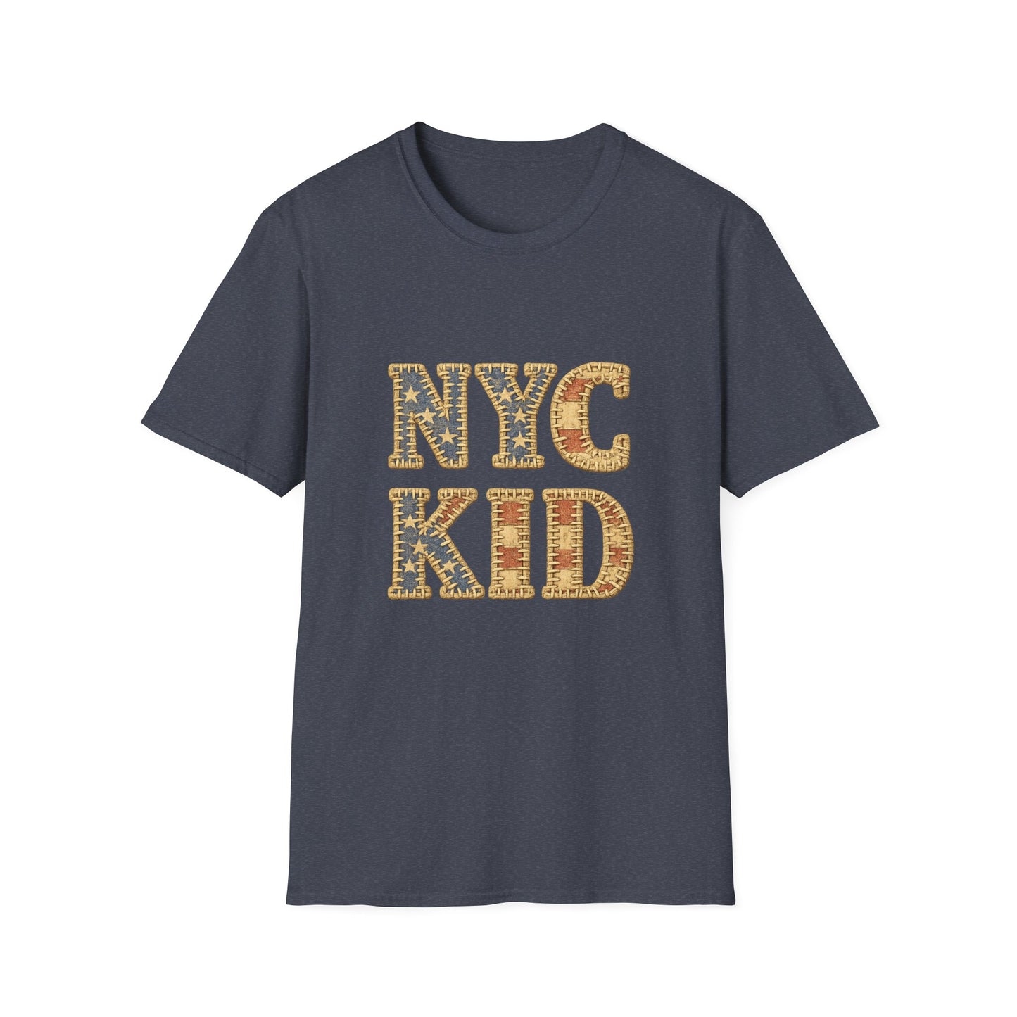 NYC Kid T-Shirt — New York City Vintage Flag Quilt-look Tee
