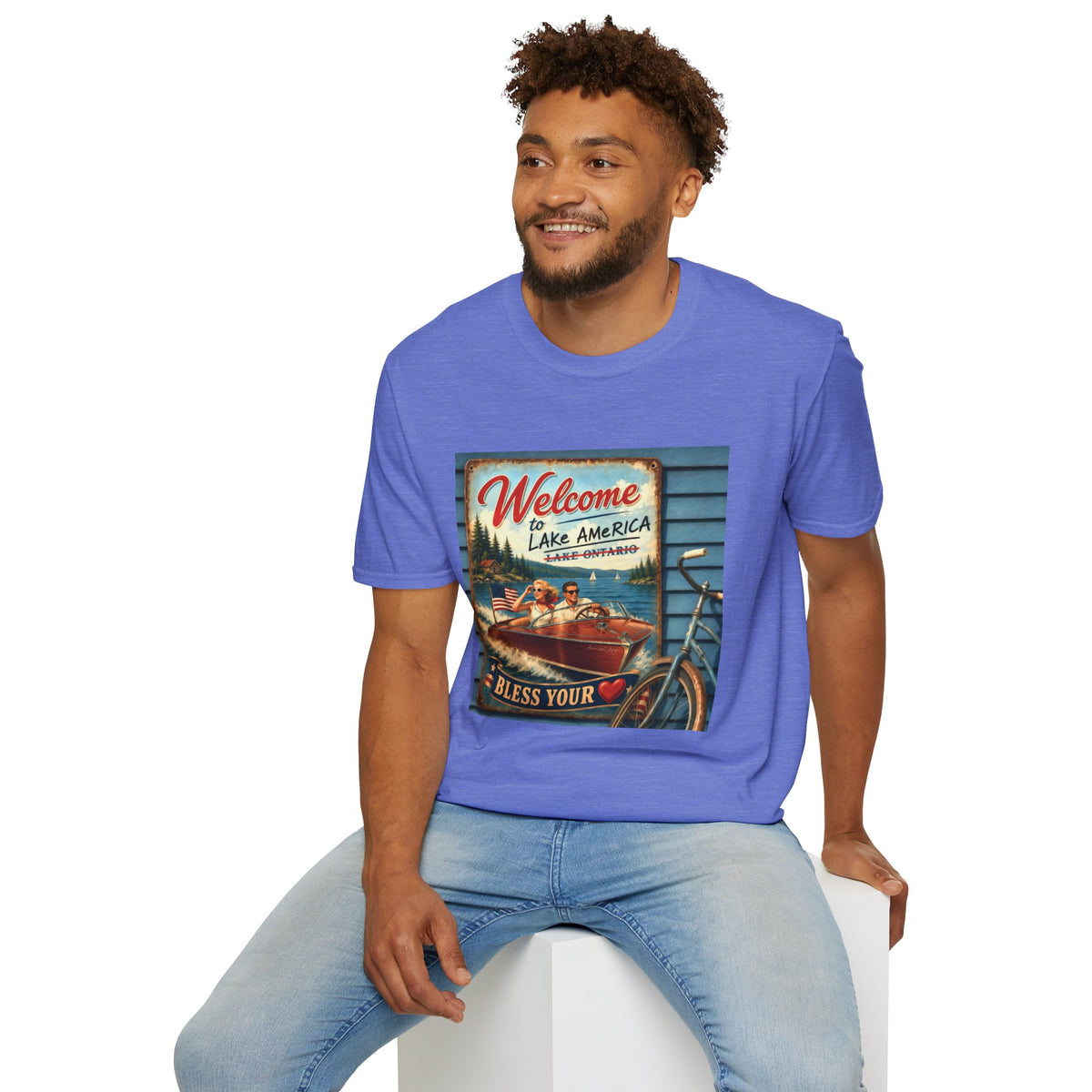 Lake America Welcome T-Shirt — Vintage Lake America Boating Vacation Tee