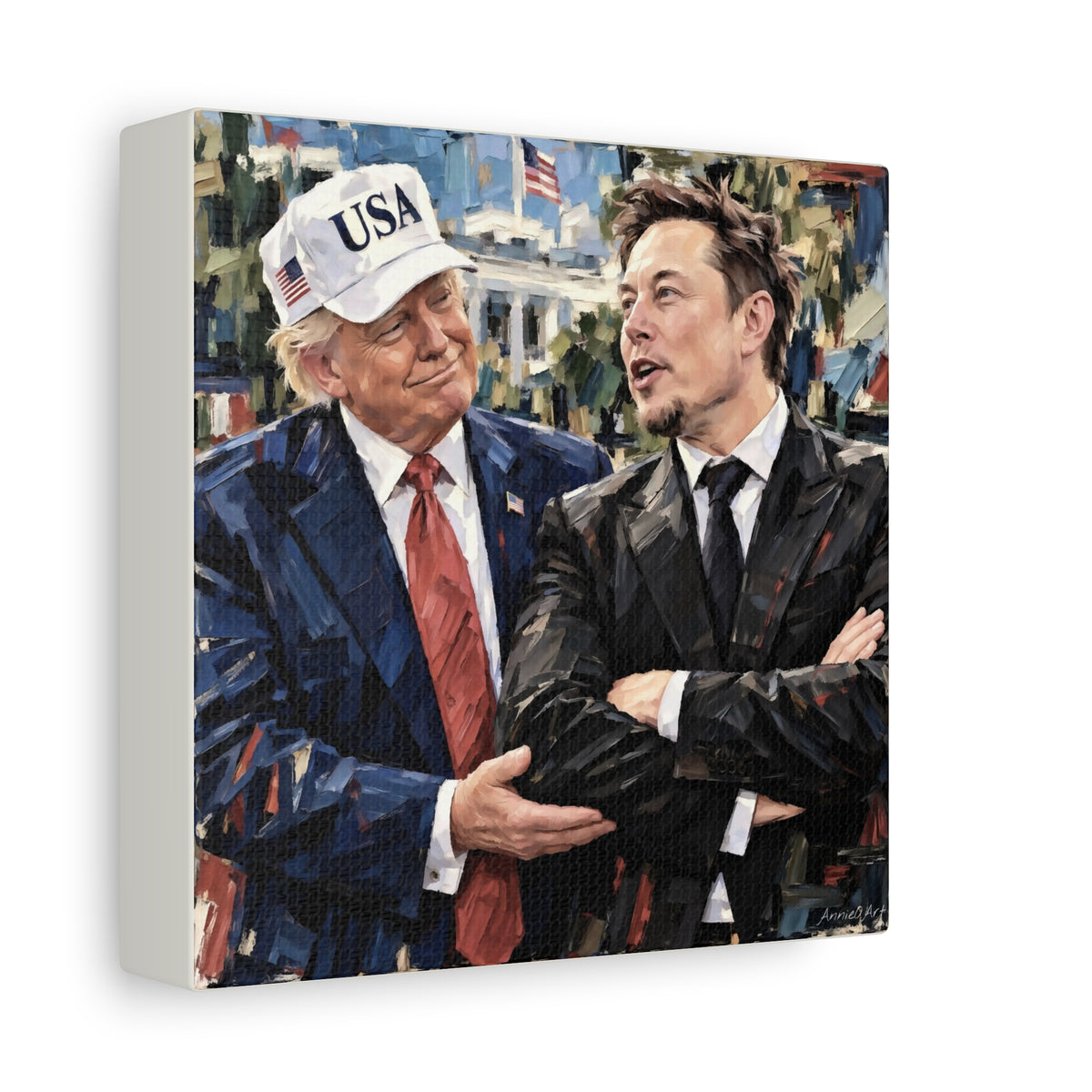 President Trump & Elon Musk Portrait Canvas
