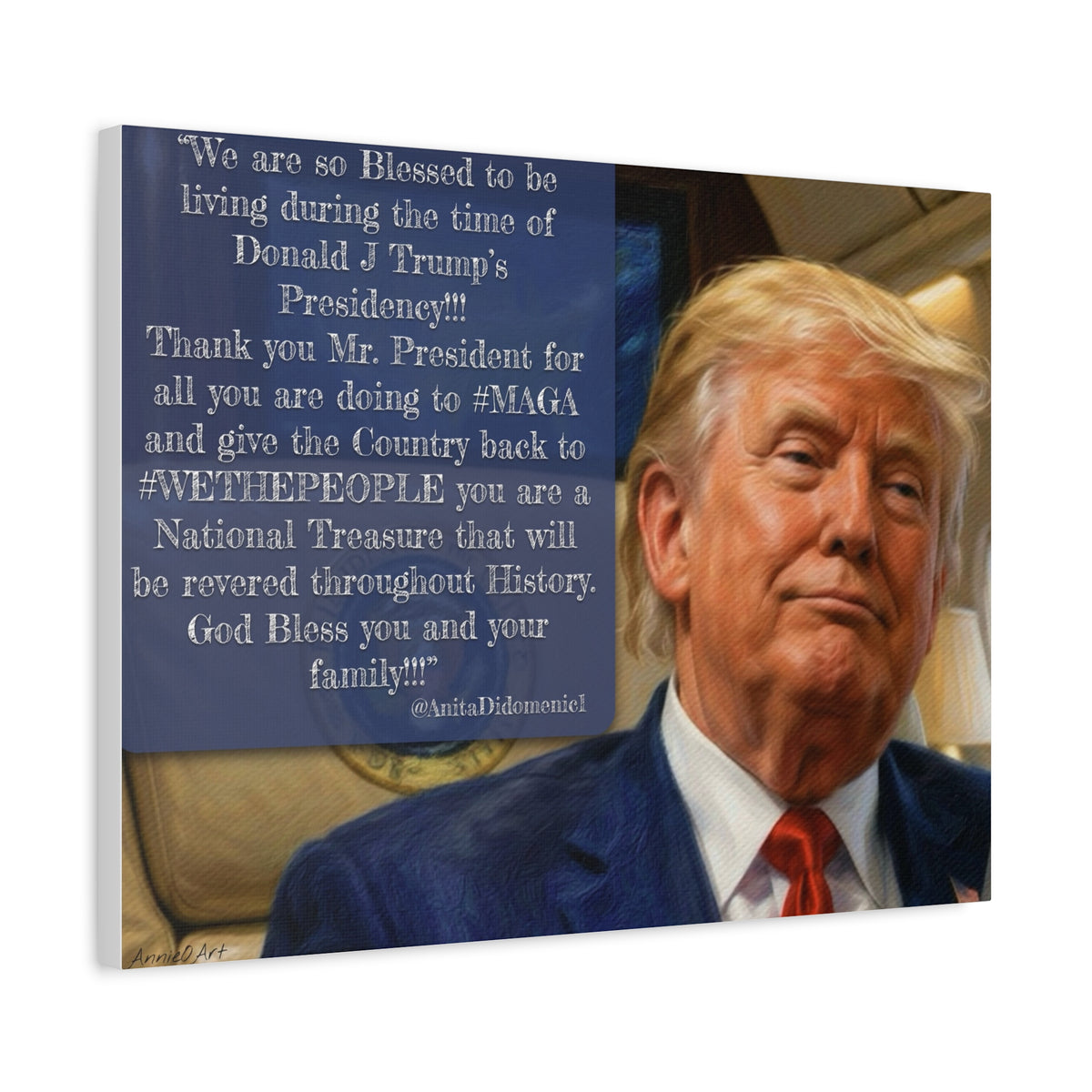 Canvas Wall Art — Patriotic Tribute Quote with President Trump Portrait