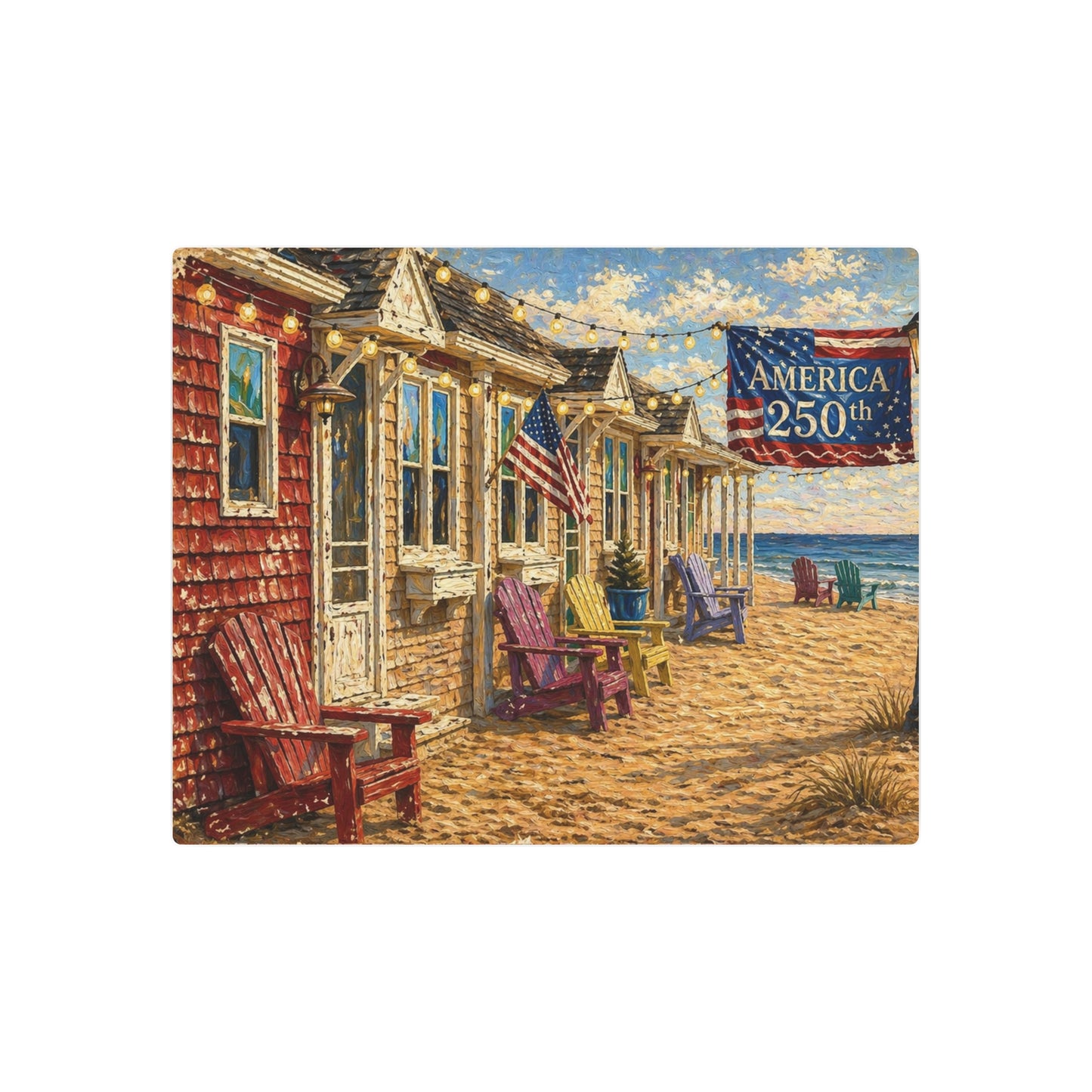 Beach Bungalow Metal Sign — Americana 250th Vintage Seaside Wall Art