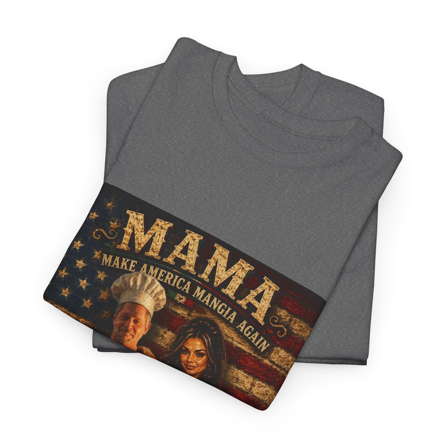CUSTOM for MANDY—Mama Pizza Team T-Shirt — Retro American Flag Pizza Chef Graphic Tee