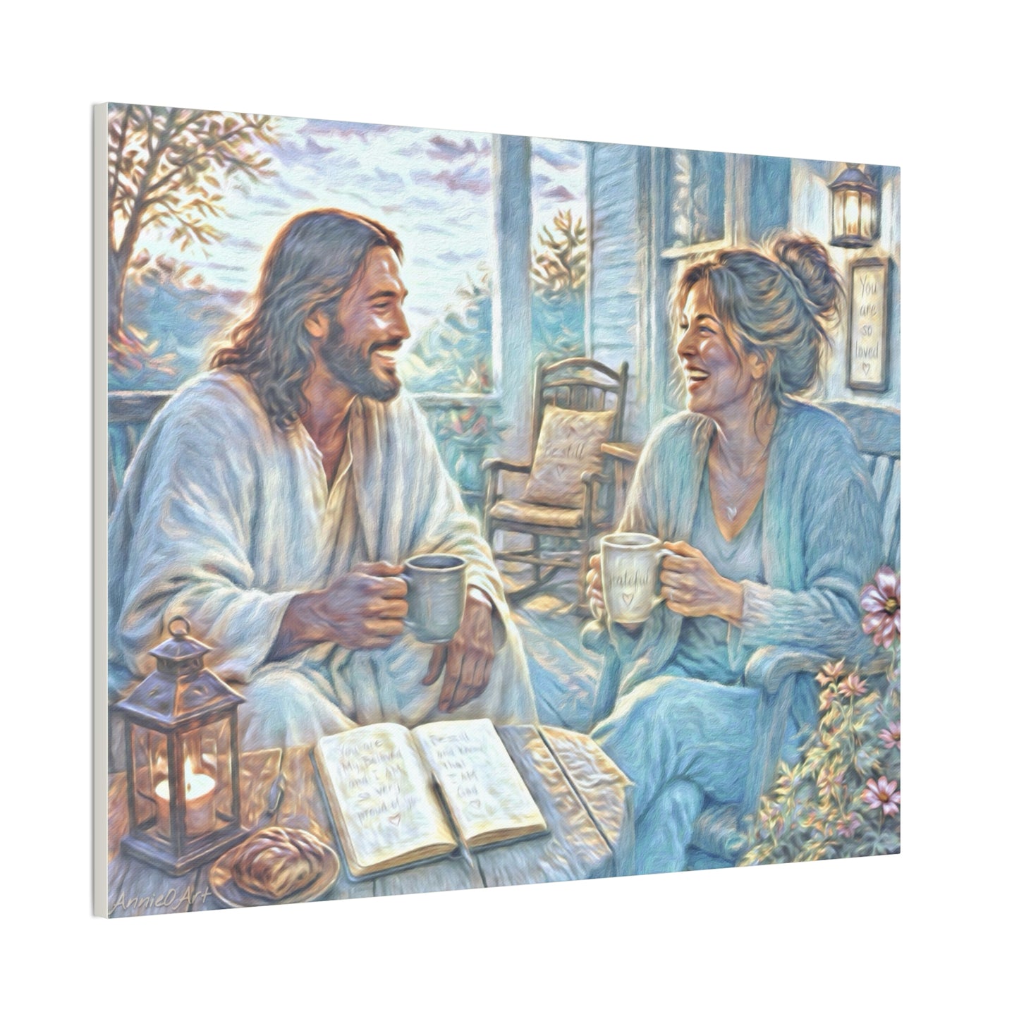 Coffee with Jesus Canvas Wall Art
