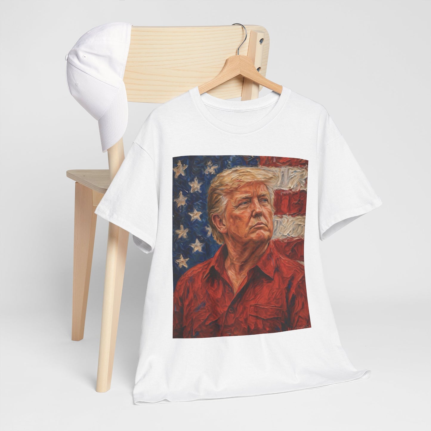 Trump Patriotic Portrait Tee — American Flag Portrait Graphic T-Shirt