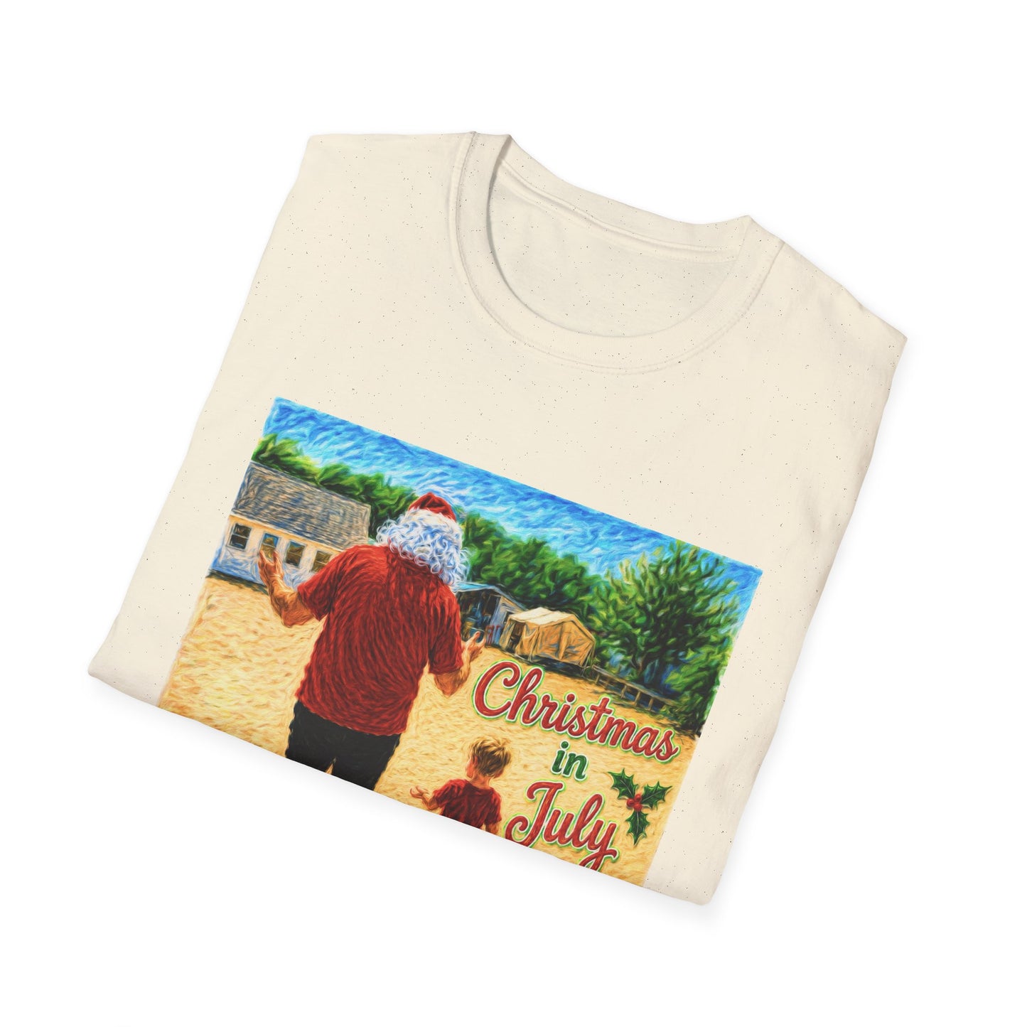 T-Shirt — Christmas in July Santa Beach Graphic Tee