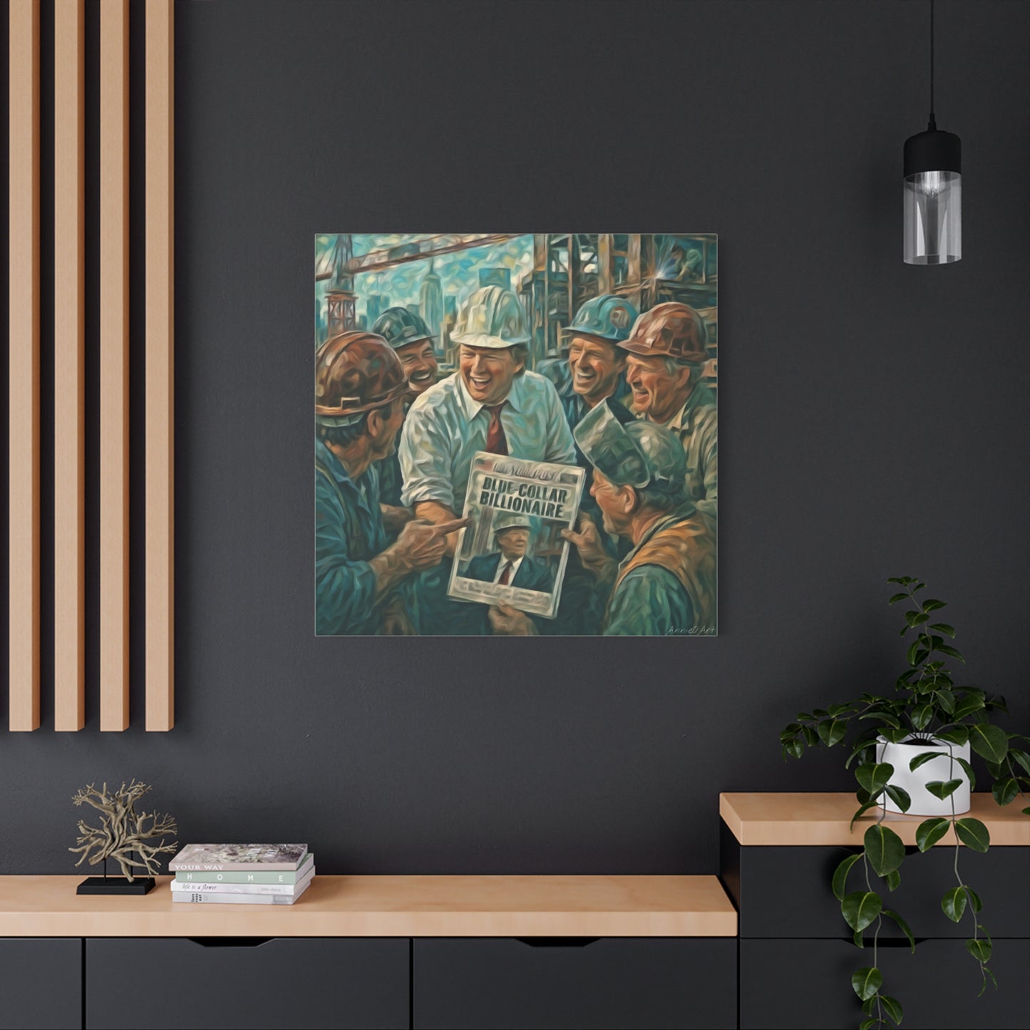 Trump Blue-Collar Billionaire Canvas Print — Vintage Labor Wall Art