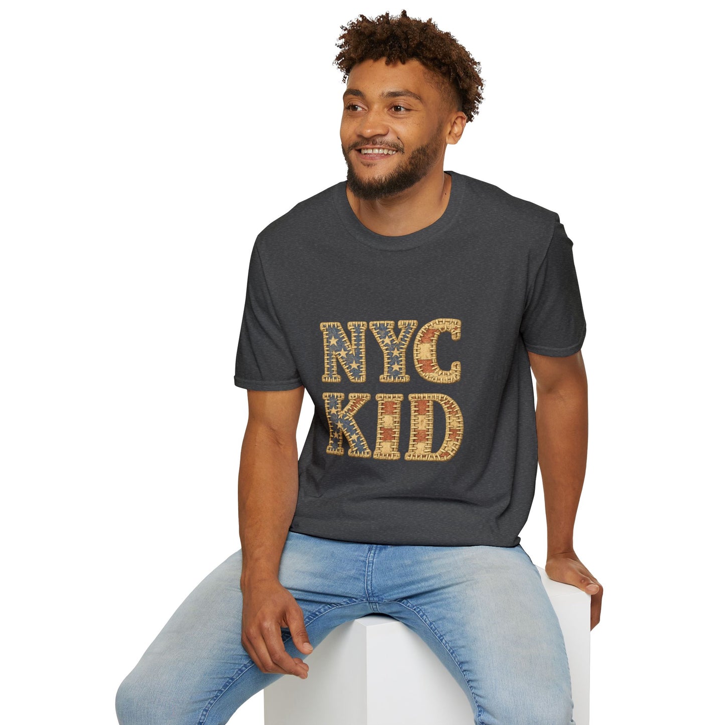 NYC Kid T-Shirt — New York City Vintage Flag Quilt-look Tee